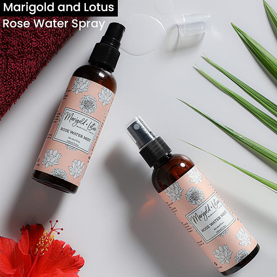 Set of 2 - Marigold + Lotus Rose Water Spray - 100ml