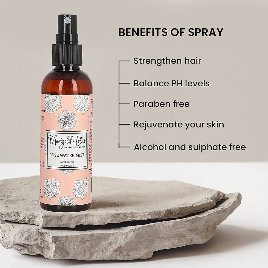 Set of 2 - Marigold + Lotus Rose Water Spray - 100ml