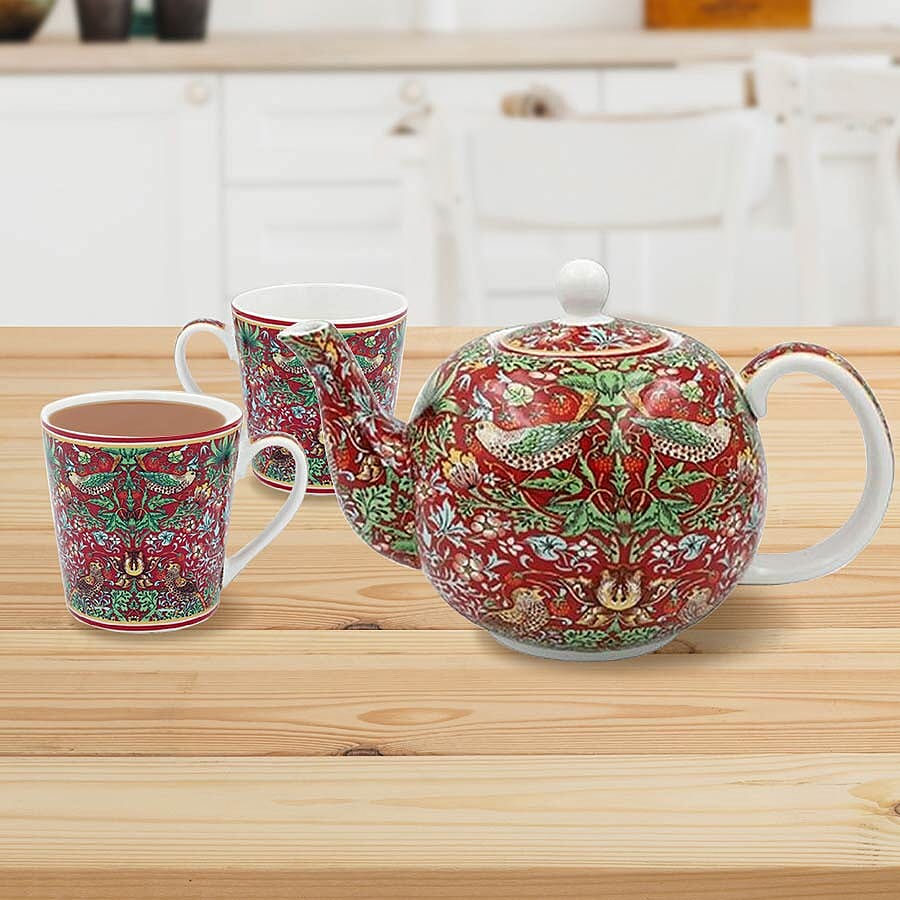 Lesser & Pavey - Willam Morris Strawberry Thief Red Tea Pot