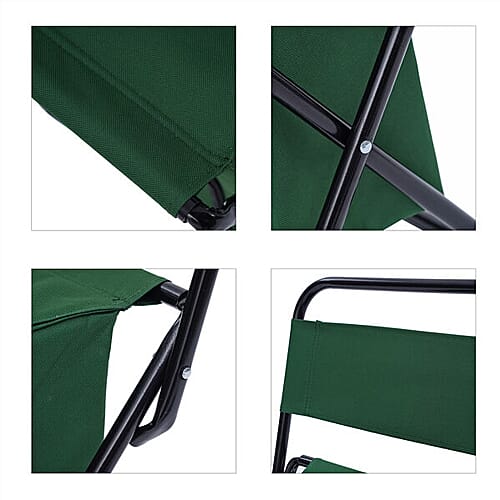 Foldable 2-in-1 Outdoor Stool with Built-in Cooler Bag (Size Stool: 59x27x31 Cm / Storage: 25x25x16 Cm) - Green