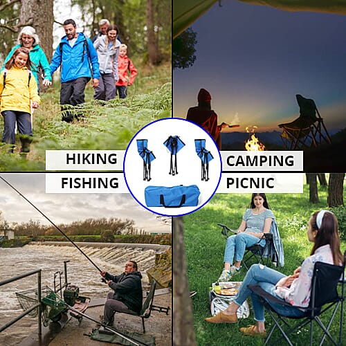 3 Piece Set - Outdoor Table and Two Chairs (Size Chair- 56x35x34 Cm, Table- 37x46 Cm) - Blue