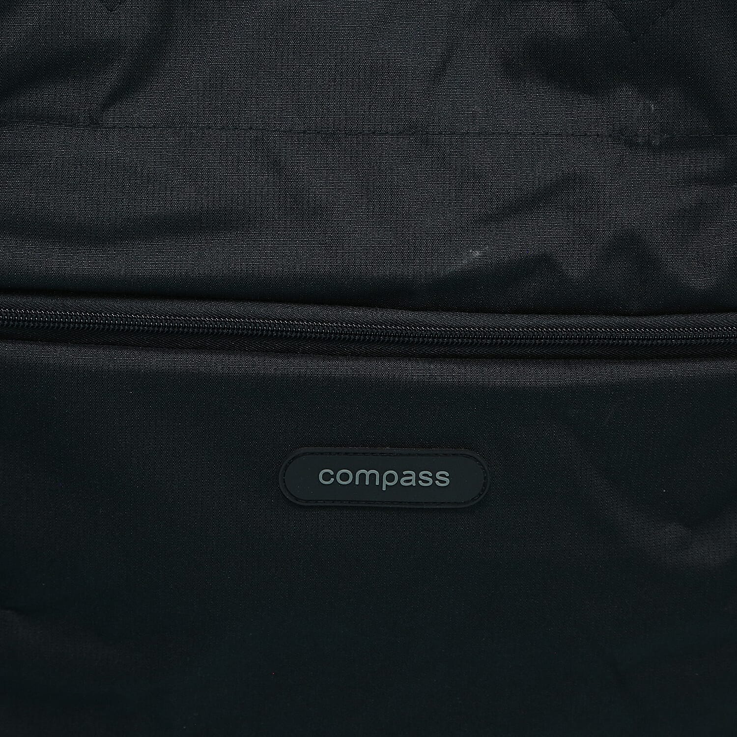 Flat Pack Cabin Sized Trolley Bag with Zipped Hood Pocket - Black