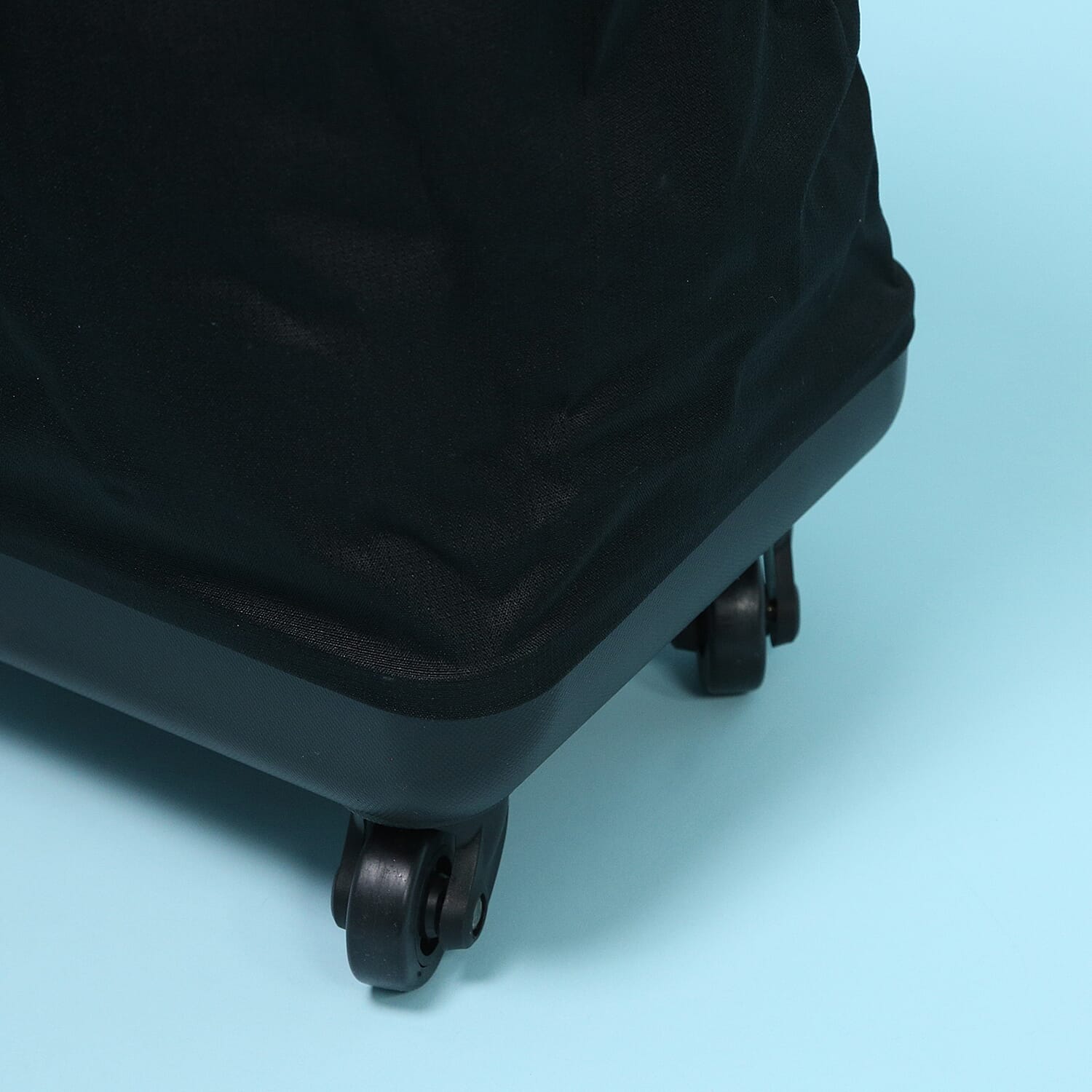 Flat Pack Cabin Sized Trolley Bag with Zipped Hood Pocket - Black