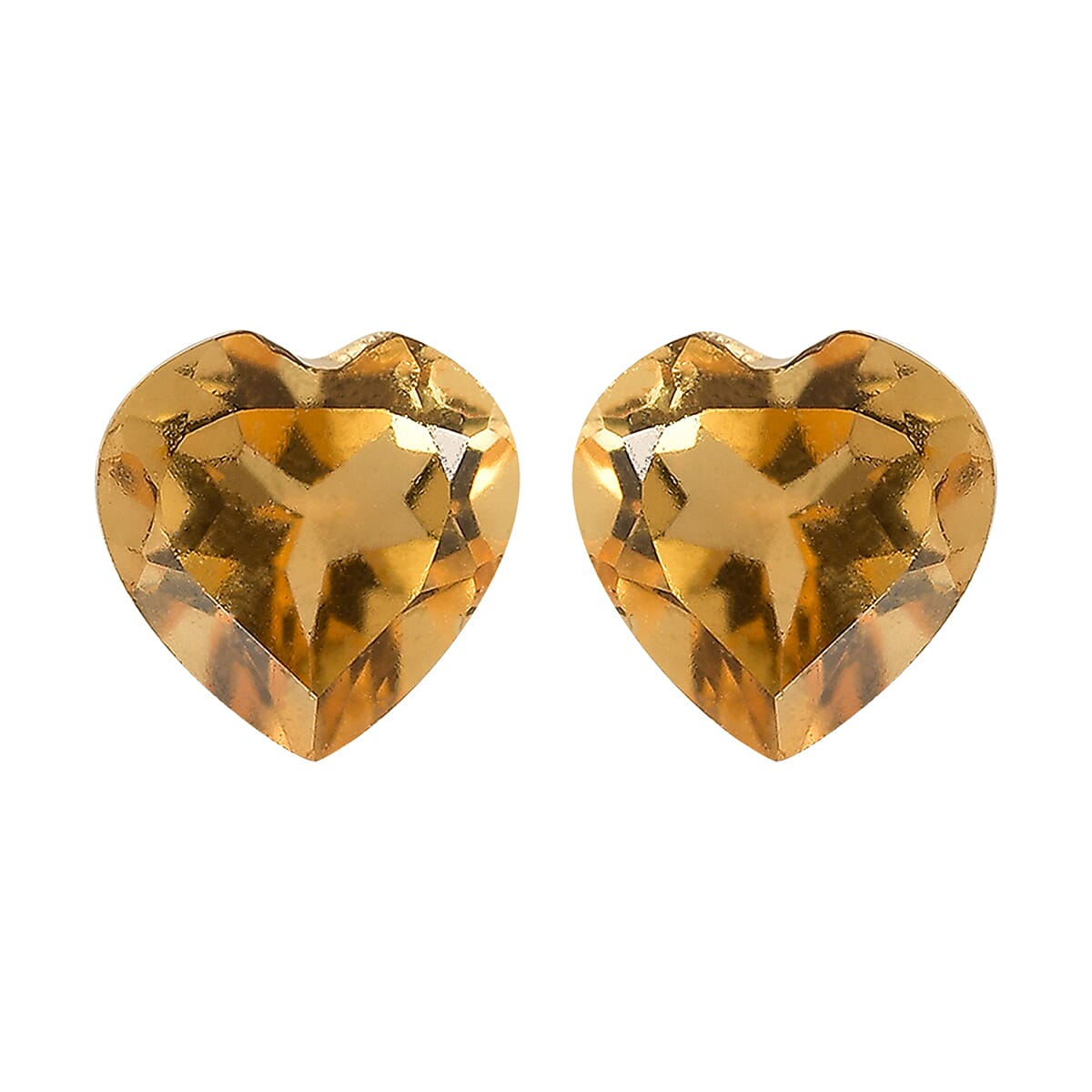 Set of 2 - Citrine Heart 4 mm 0.40 Ct.