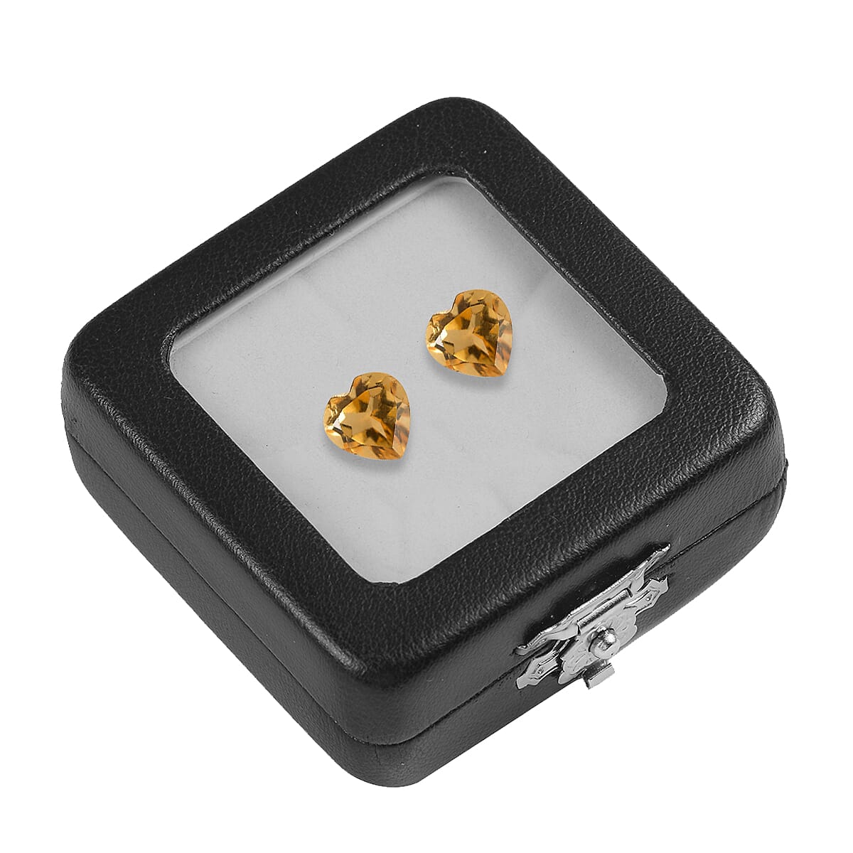 Set of 2 - Citrine Heart 4 mm 0.40 Ct.