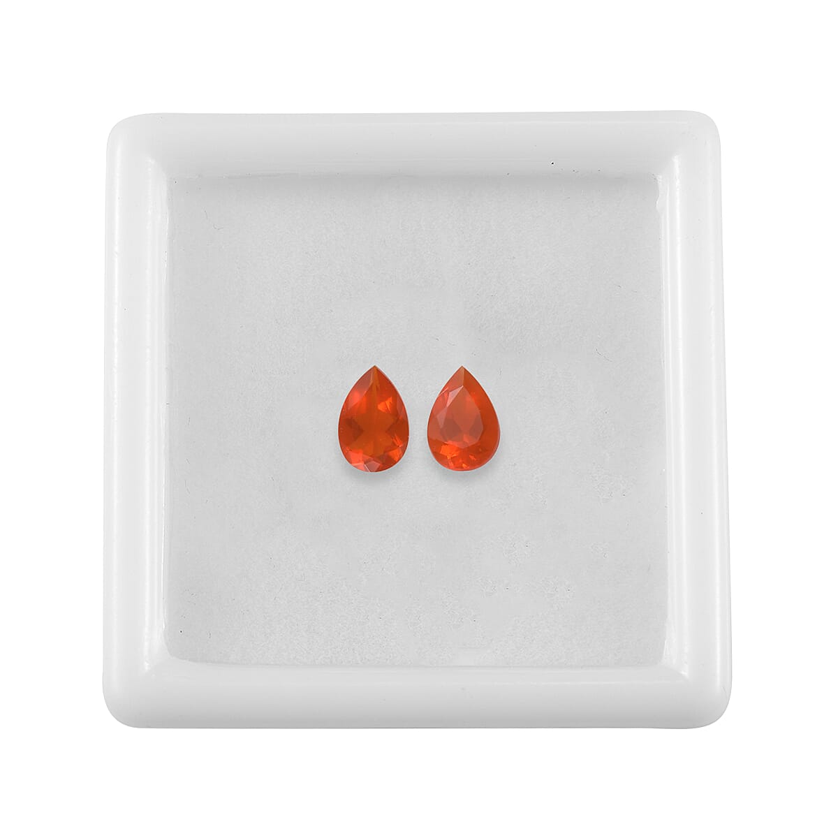 Set of 2 - Fire Opal Pear 6x4 mm 0.44 Ct