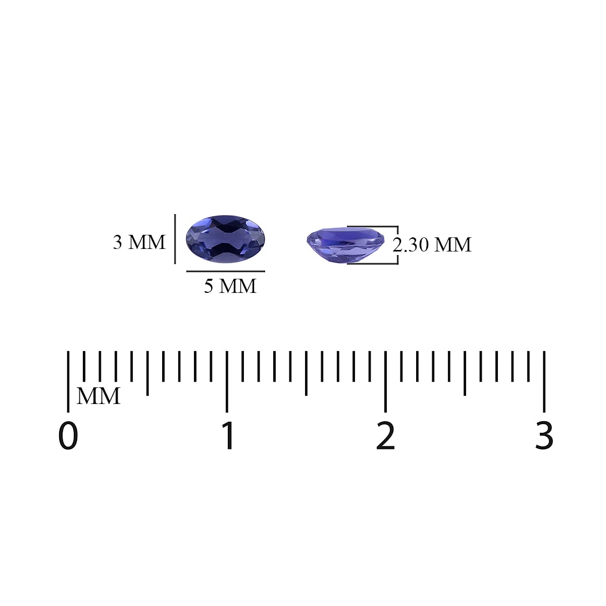 Set of 2 - 2A Iolite Oval 5x3 mm 0.37 Ct