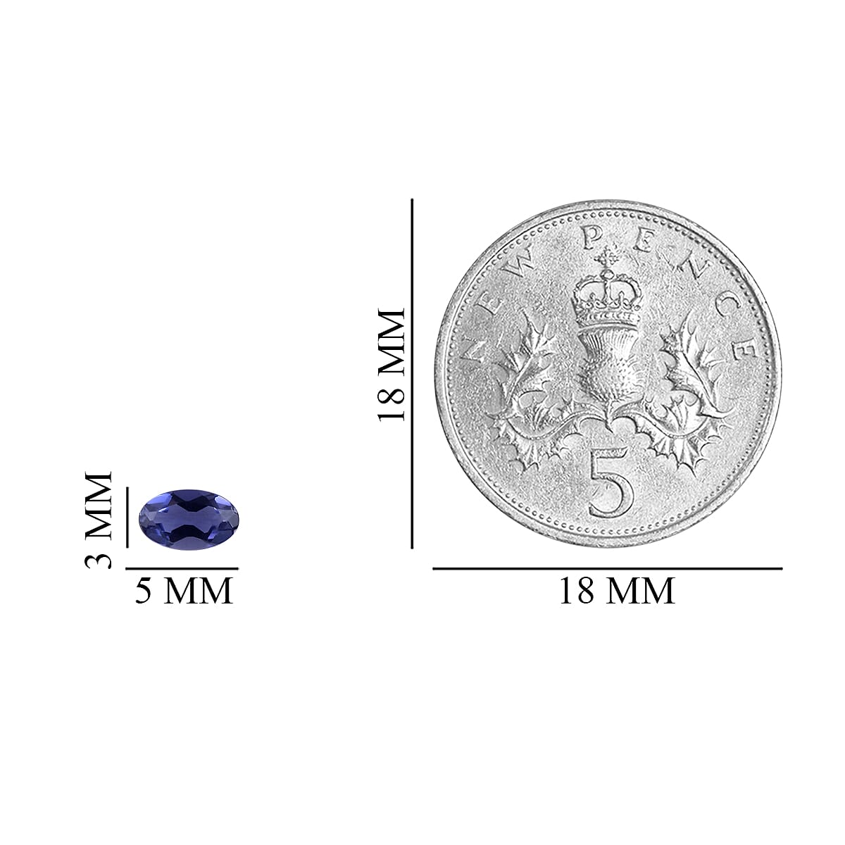 Set of 2 - 2A Iolite Oval 5x3 mm 0.37 Ct