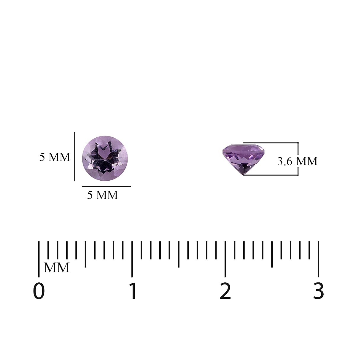 Pink Amethyst Round 5 mm