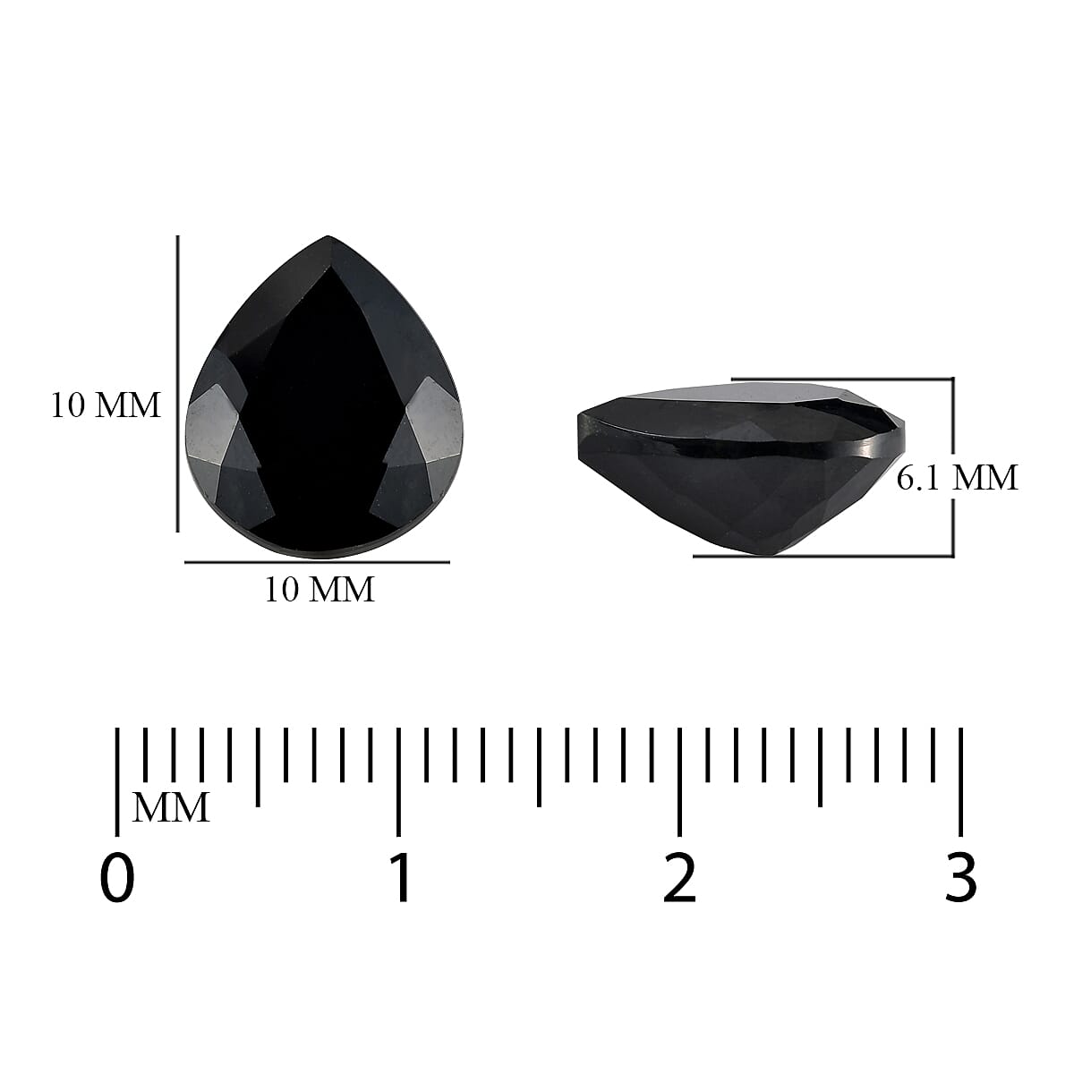 Black Tourmaline Pear 12x10 mm- 4.12Ct.