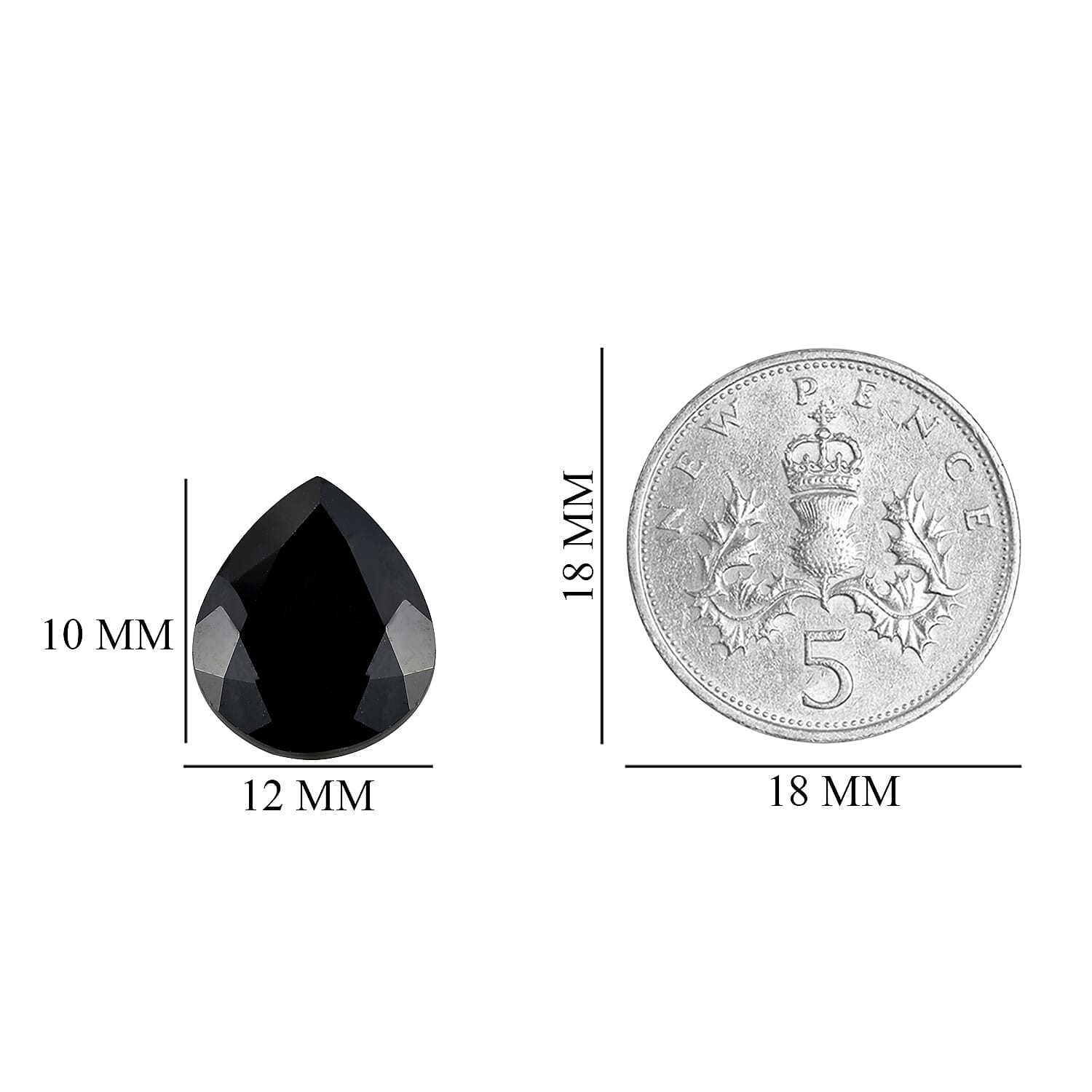 Black Tourmaline Pear 12x10 mm- 4.12Ct.