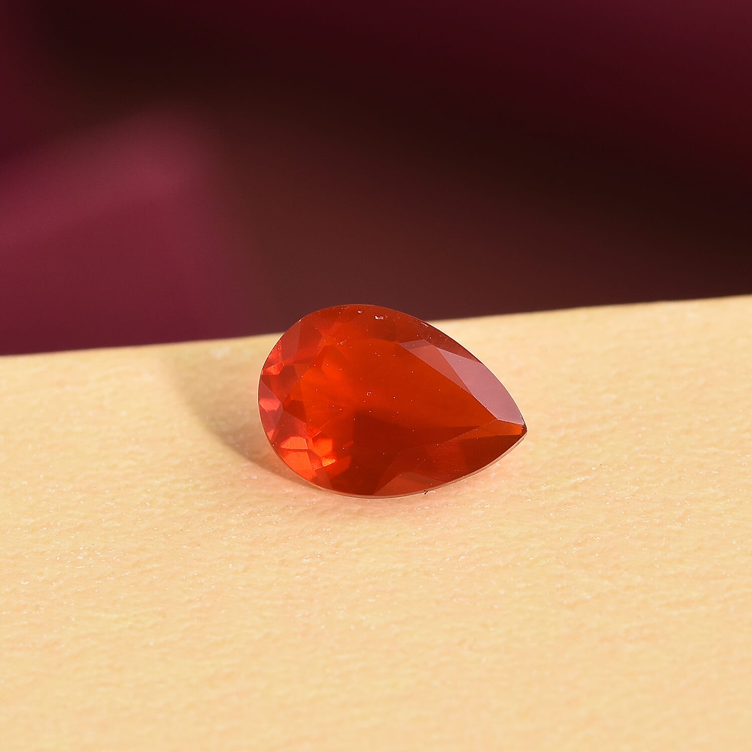 Premium Quality  Salamanca Fire Opal Pear 7x5 mm 0.44 Ct.