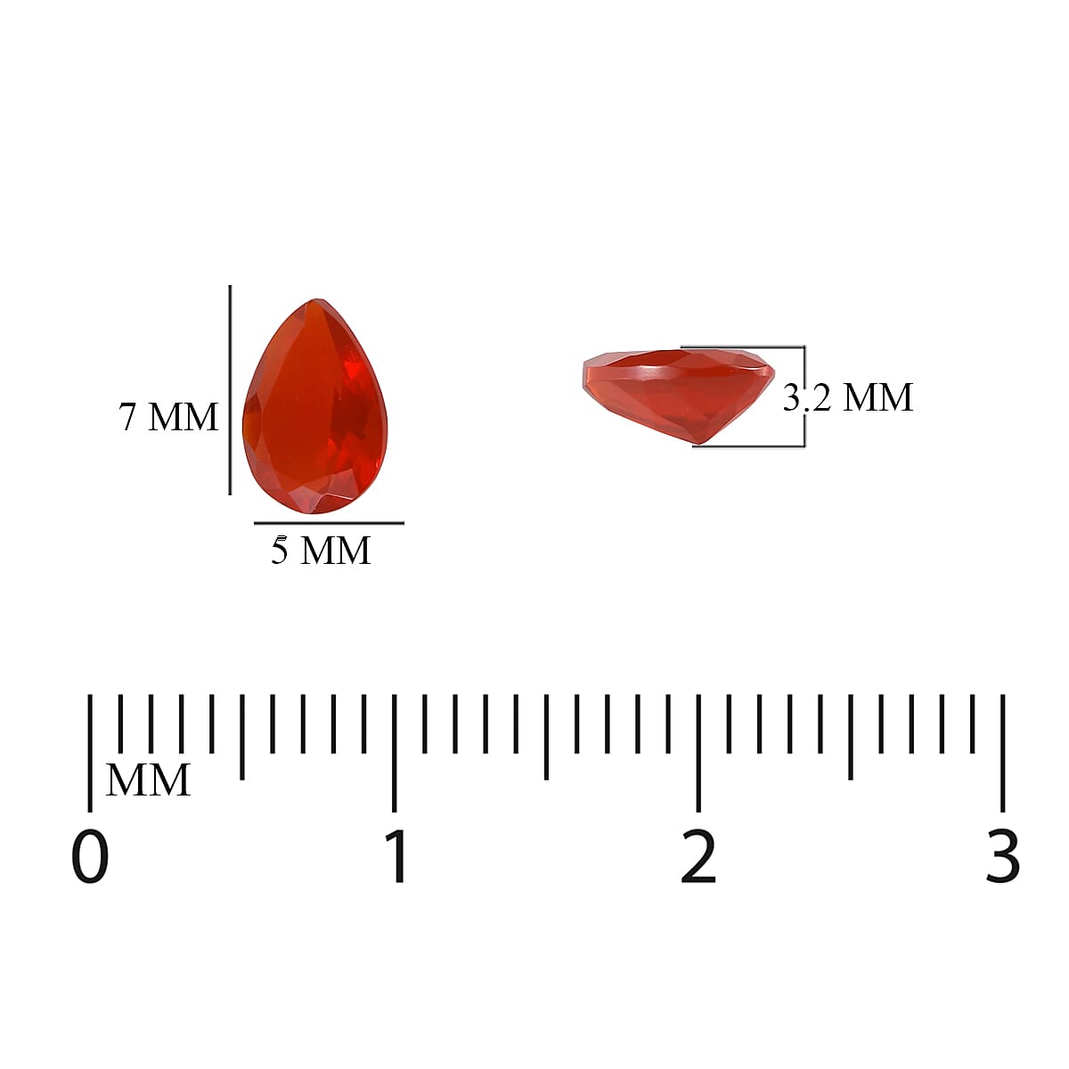 Premium Quality  Salamanca Fire Opal Pear 7x5 mm 0.44 Ct.