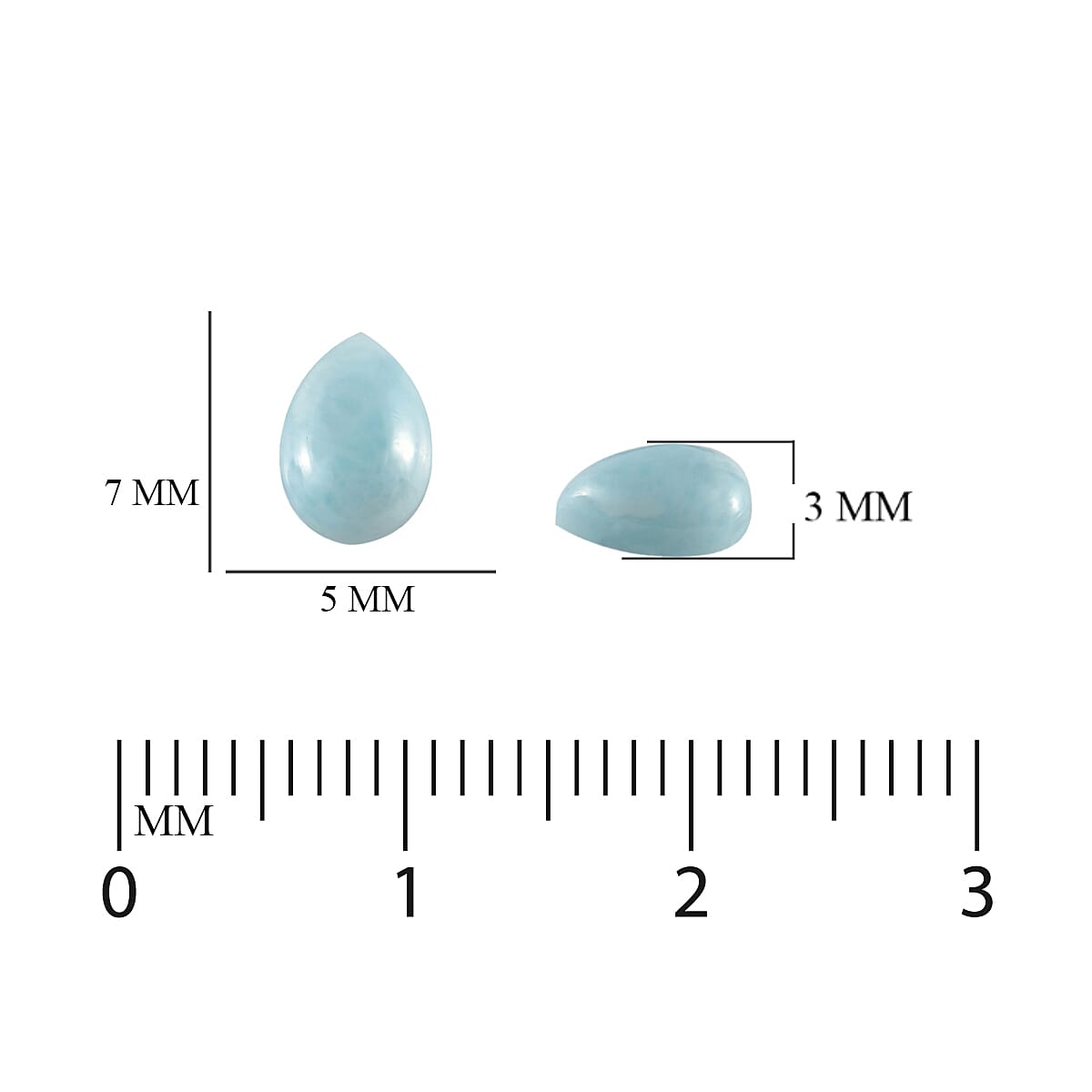 Larimar Pear 7x5 mm 0.86 Ct.