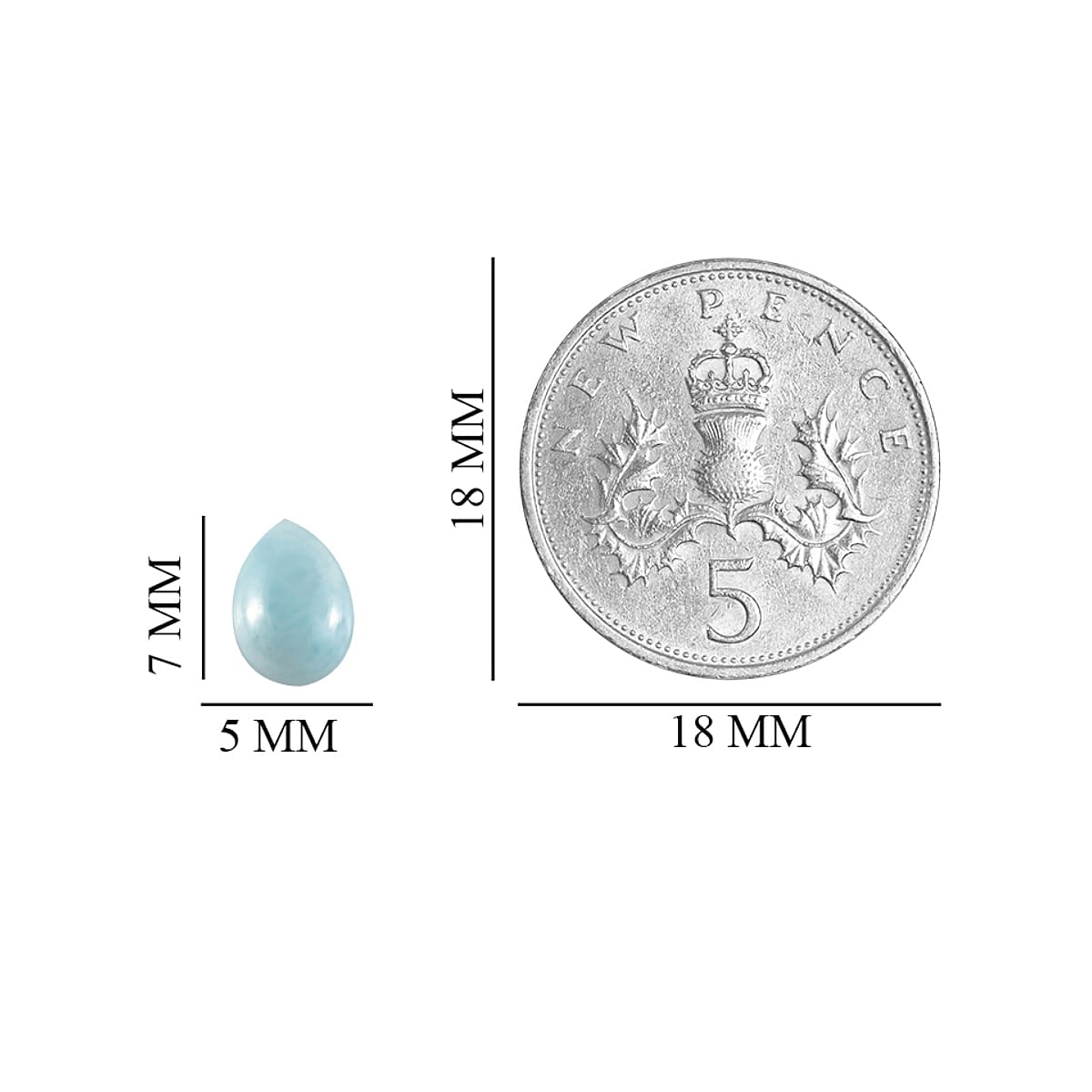 Larimar Pear 7x5 mm 0.86 Ct.