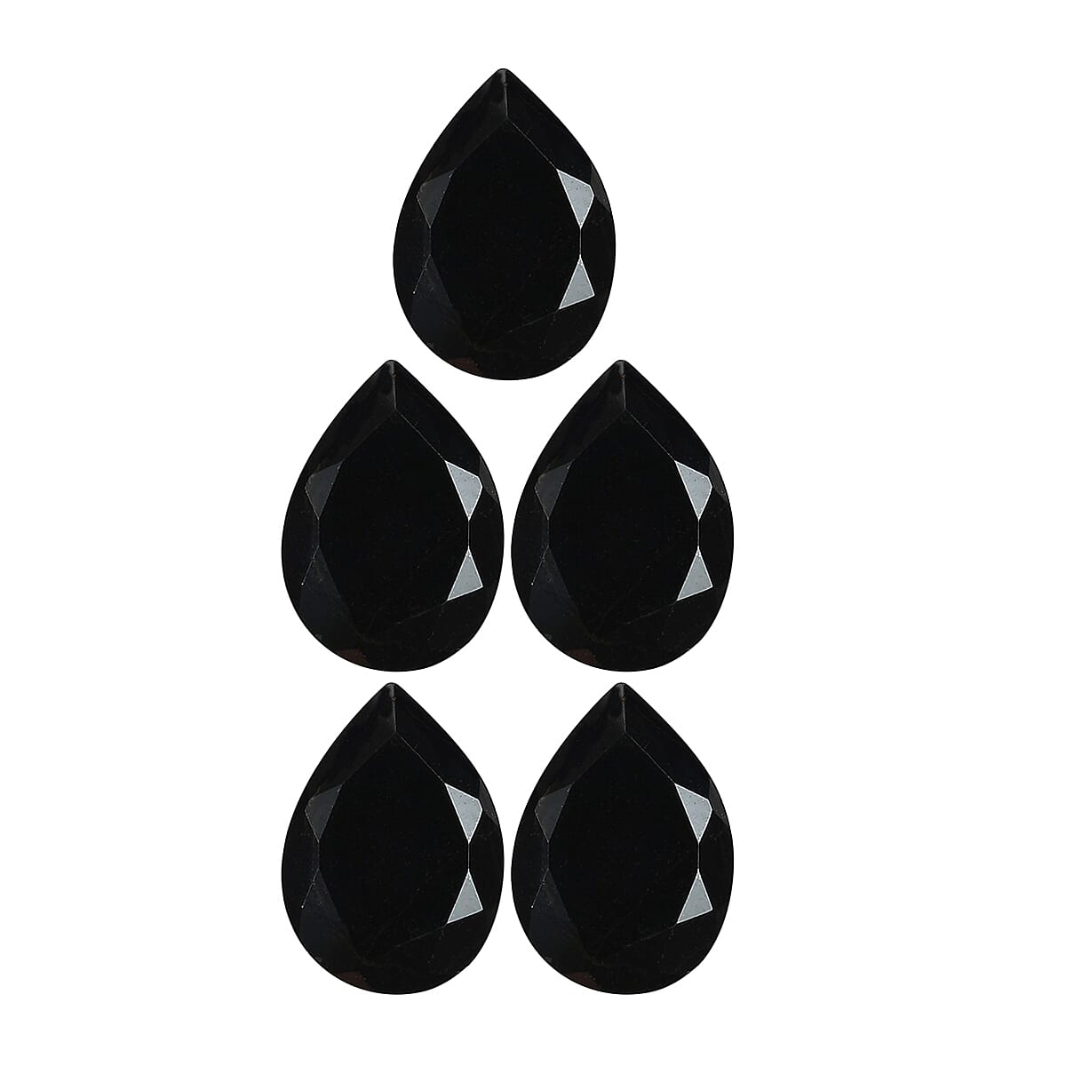 Set of 5 - Black Tourmaline Pear 7x5 mm 3.12 Ct.