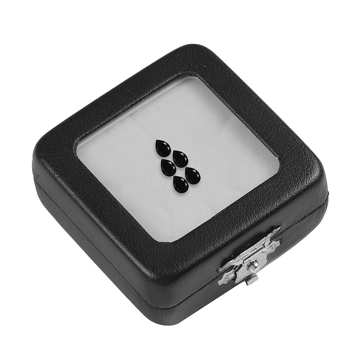 Set of 5 - Black Tourmaline Pear 7x5 mm 3.12 Ct.