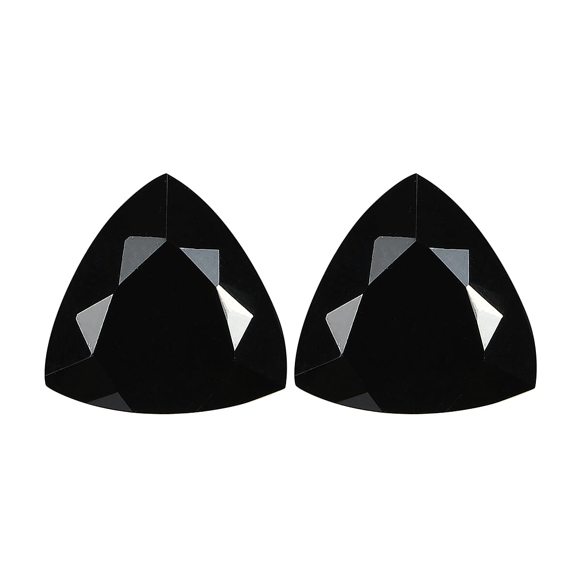 Set of 2 - Black Tourmaline Trillion 8 mm 3.34 Ct.