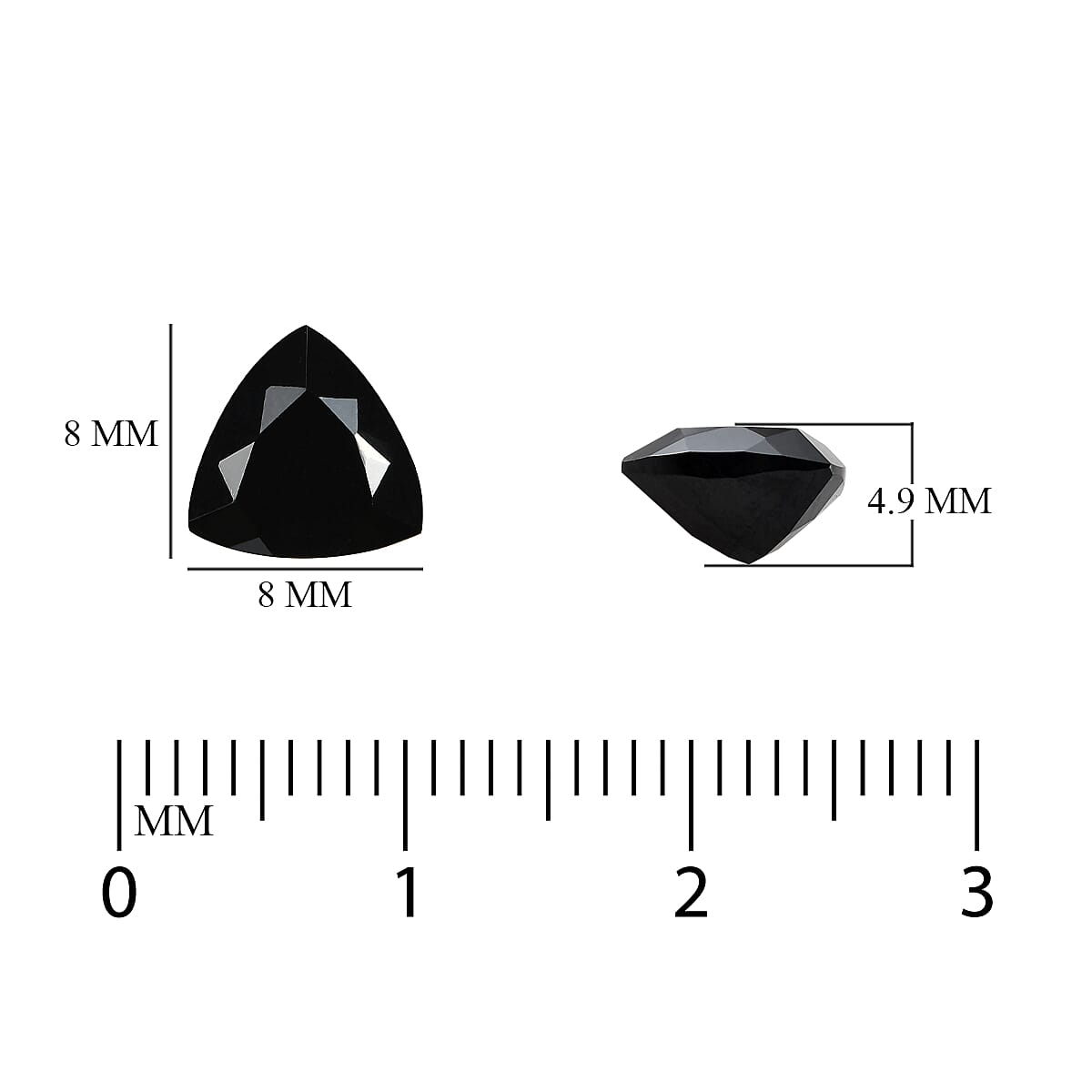 Set of 2 - Black Tourmaline Trillion 8 mm 3.34 Ct.
