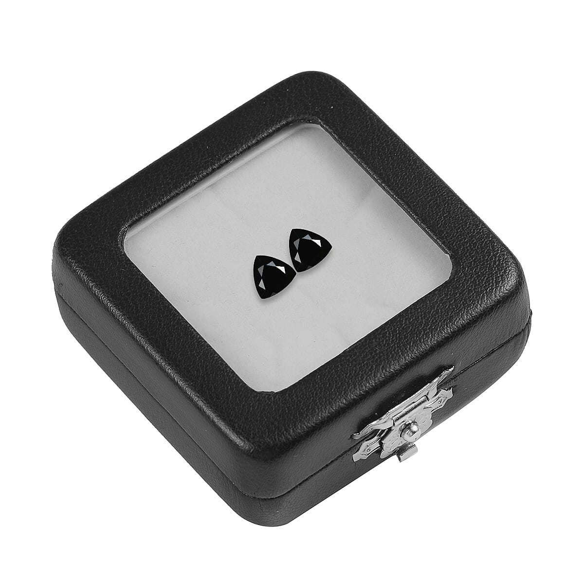 Set of 2 - Black Tourmaline Trillion 8 mm 3.34 Ct.