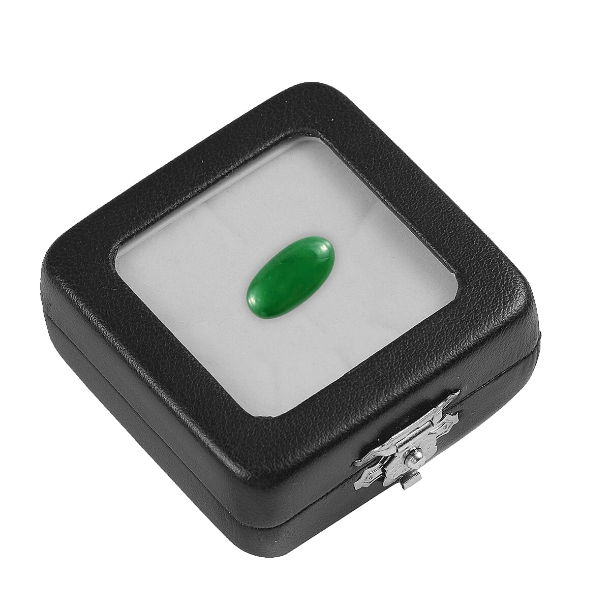 AAA Dyed Green Jade Oval 10x5 mm 1.39 Ct.