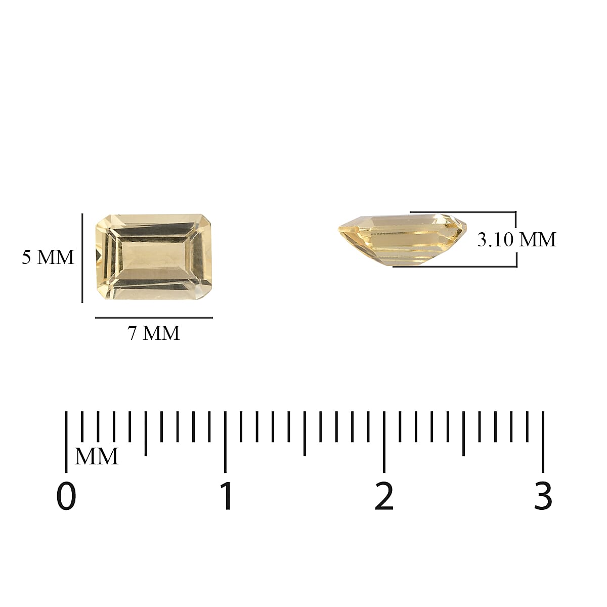 Set of 2 - Imperial Topaz Octagon 7x5 mm 0.96 Ct.