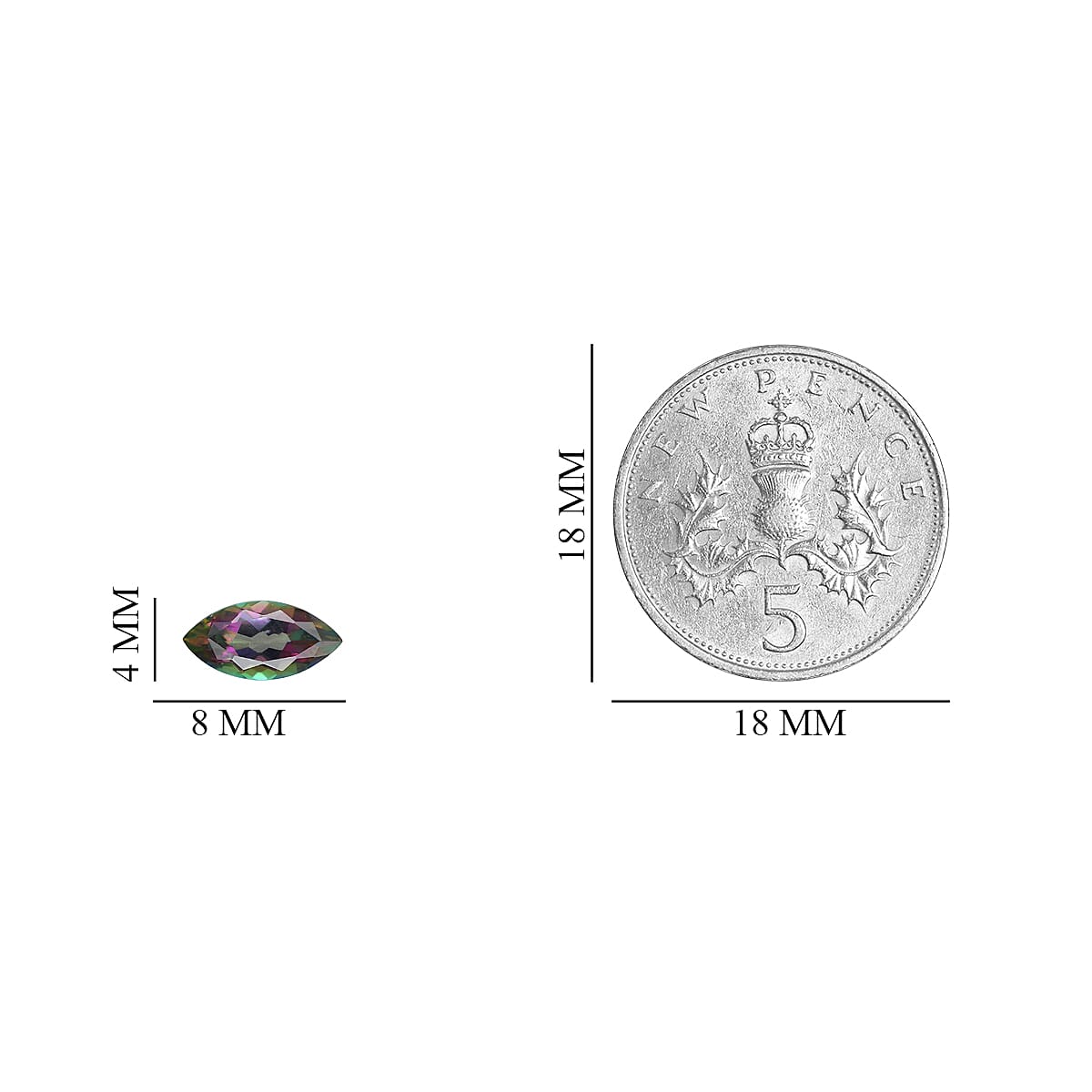 Mystic Topaz Marquee 8x4 mm 1.30 Ct.