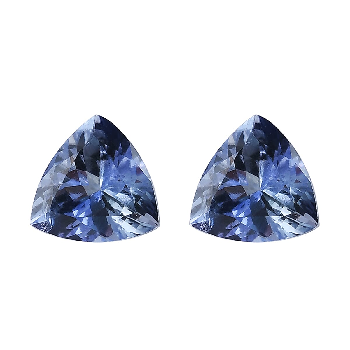 Set of 2 - Peacock Tanzanite Trillion 4.5 mm 0.69 Ct.