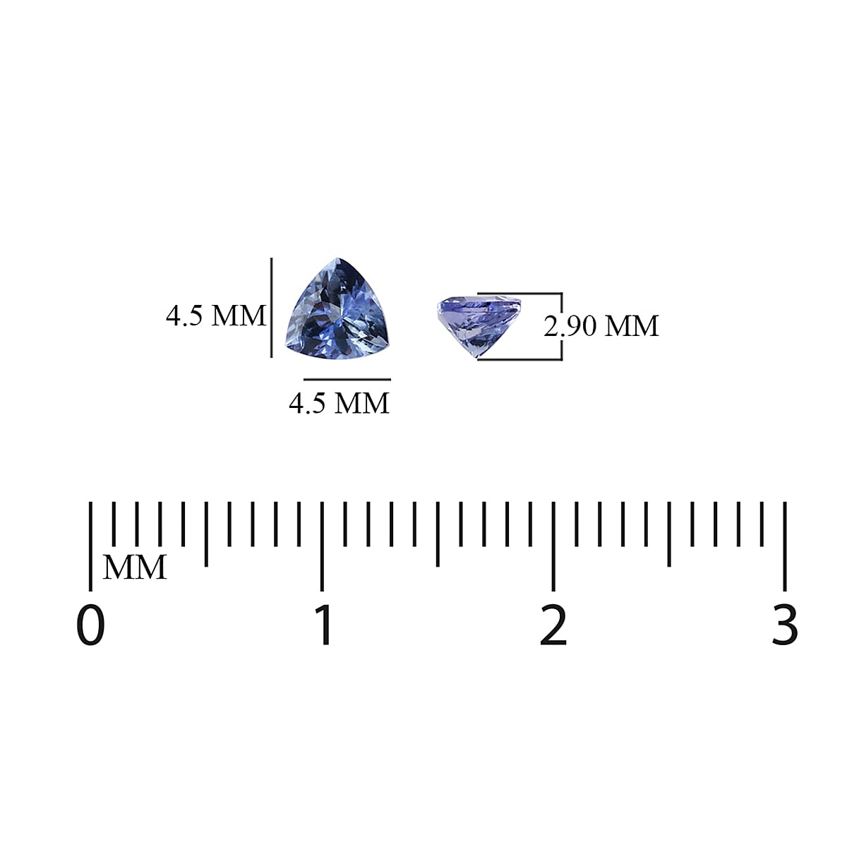 Set of 2 - Peacock Tanzanite Trillion 4.5 mm 0.69 Ct.