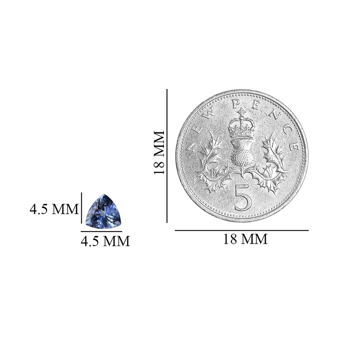 Set of 2 - Peacock Tanzanite Trillion 4.5 mm 0.69 Ct.