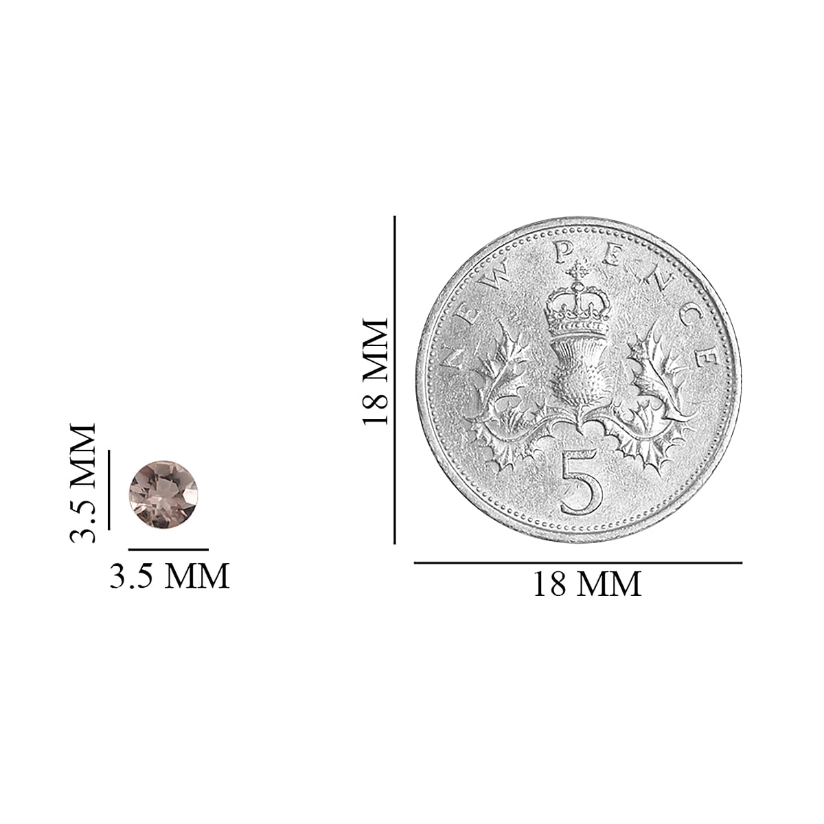 Set of 3 - Pink Imperial Topaz Round 3.5 mm 0.48 Ct.