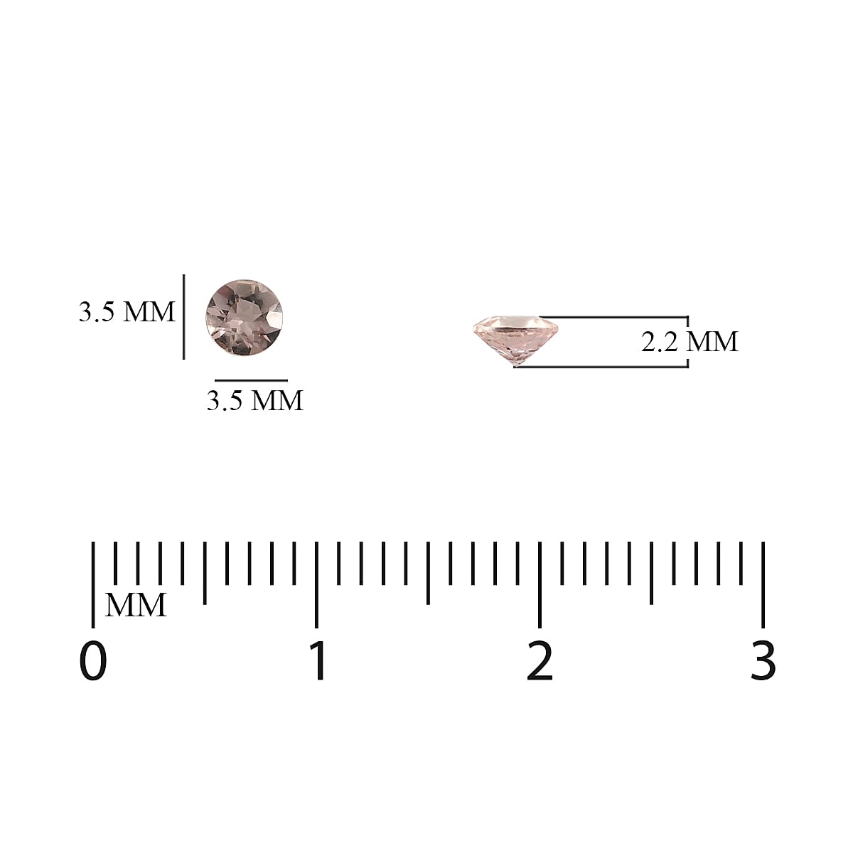 Set of 3 - Pink Imperial Topaz Round 3.5 mm 0.48 Ct.