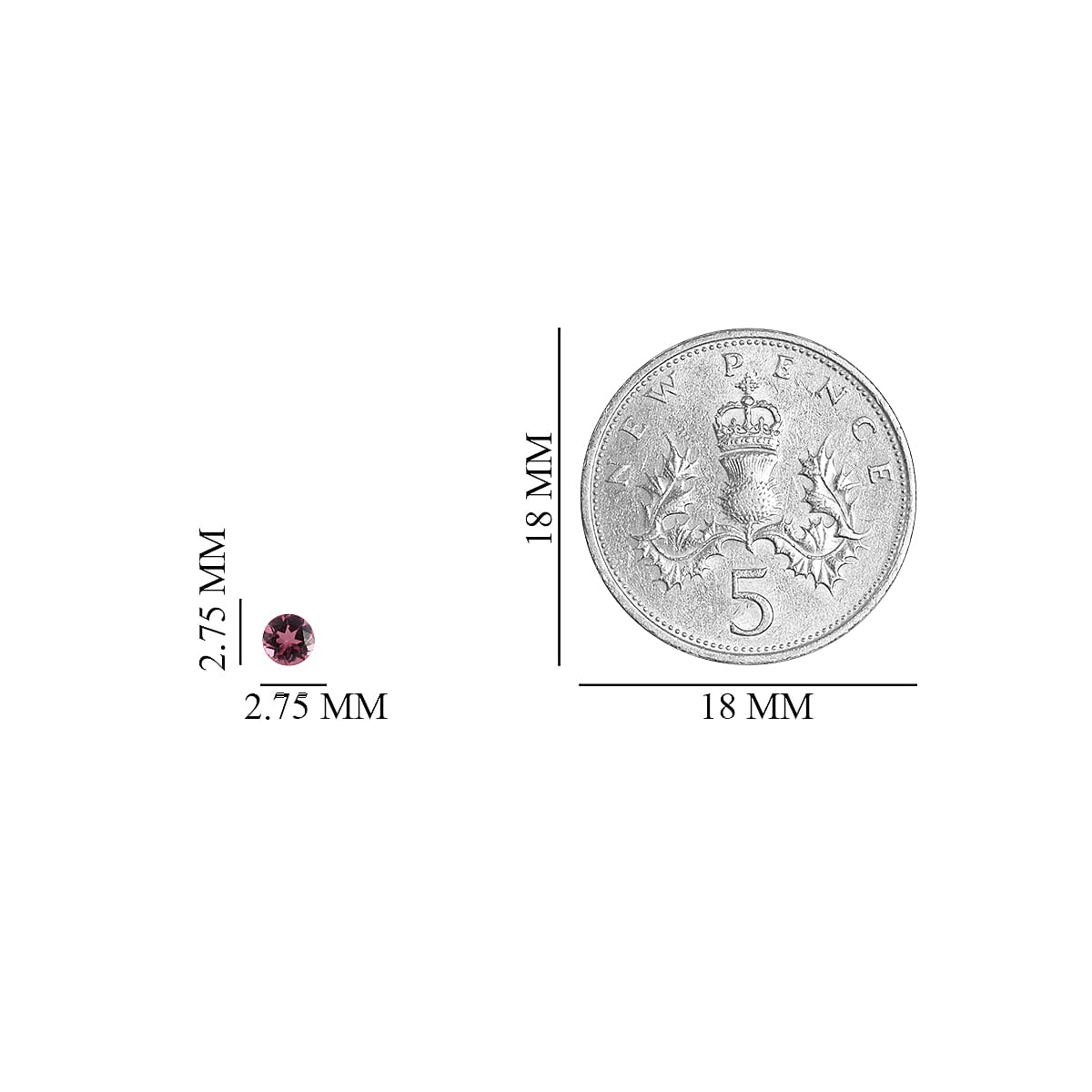 Rubellite Round 2.75 mm 0.23 Ct.