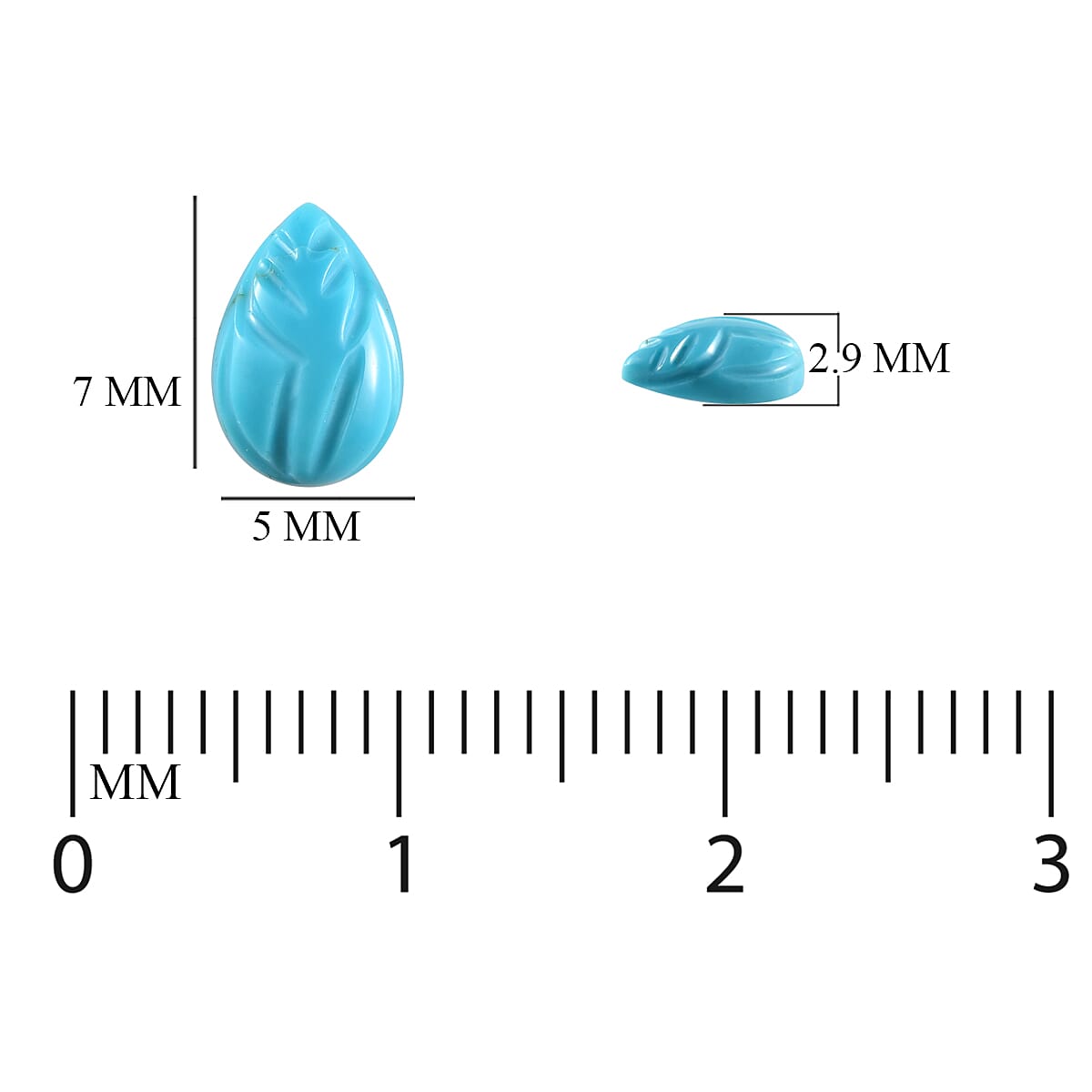 Arizona Sleeping Beauty Turquoise Pear 9x6 mm 0.95 Ct.