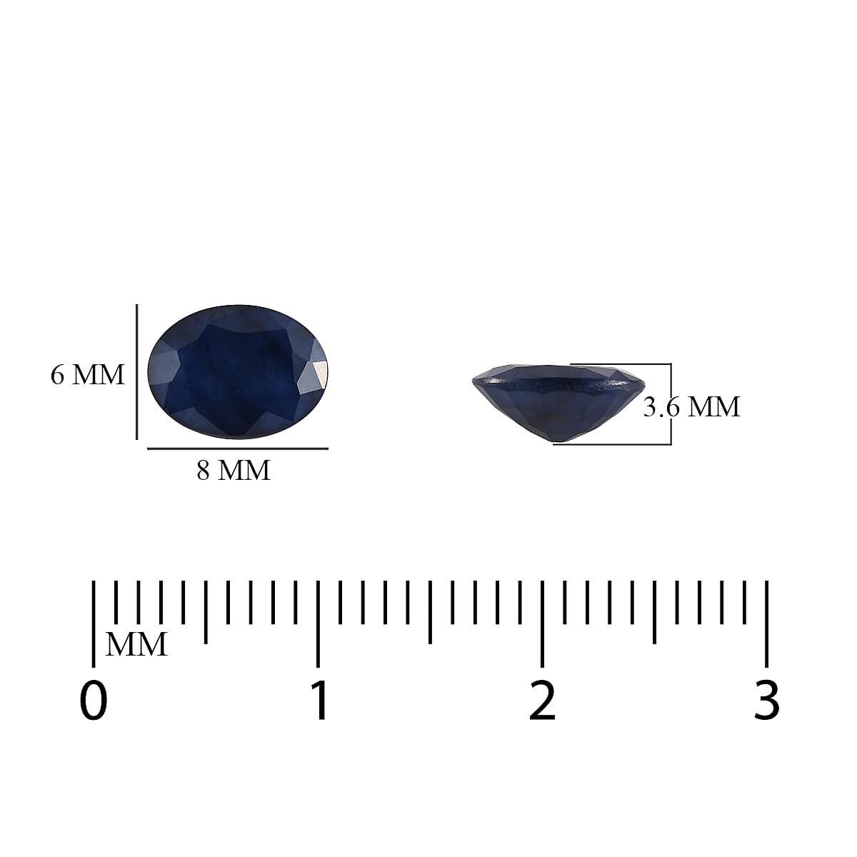 Blue Sapphire Oval 8x6 mm 1.37 Ct.