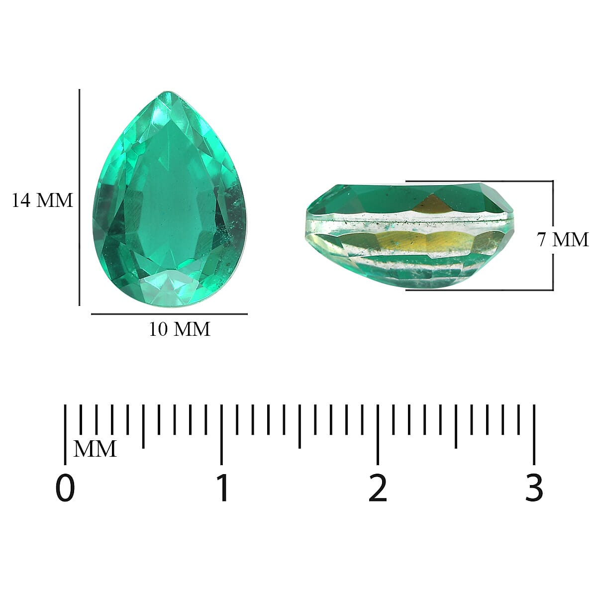 Set of 2 - Emeraldine Triplet Quartz Pear 14x10 mm 11.80 Ct.