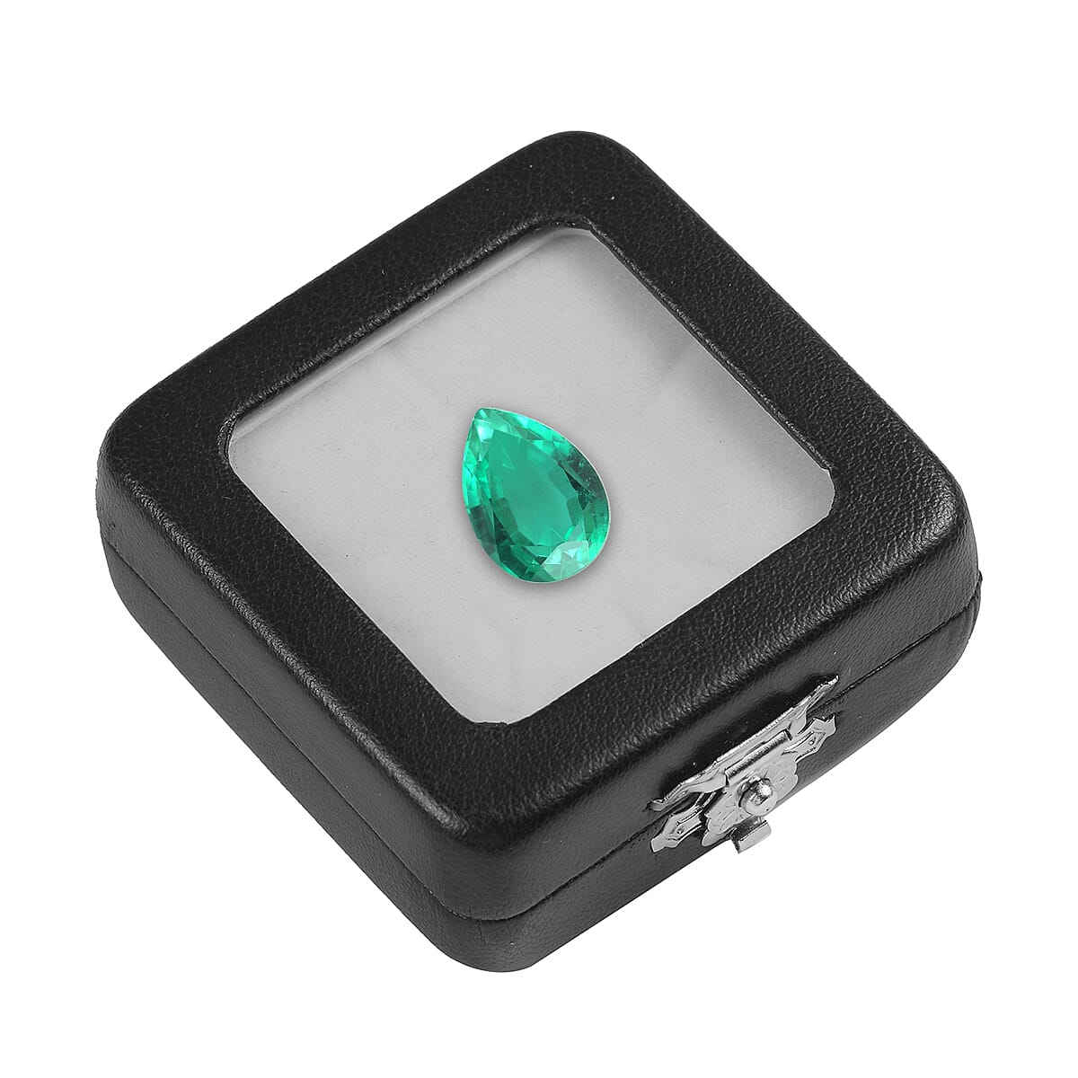 Set of 2 - Emeraldine Triplet Quartz Pear 14x10 mm 11.80 Ct.