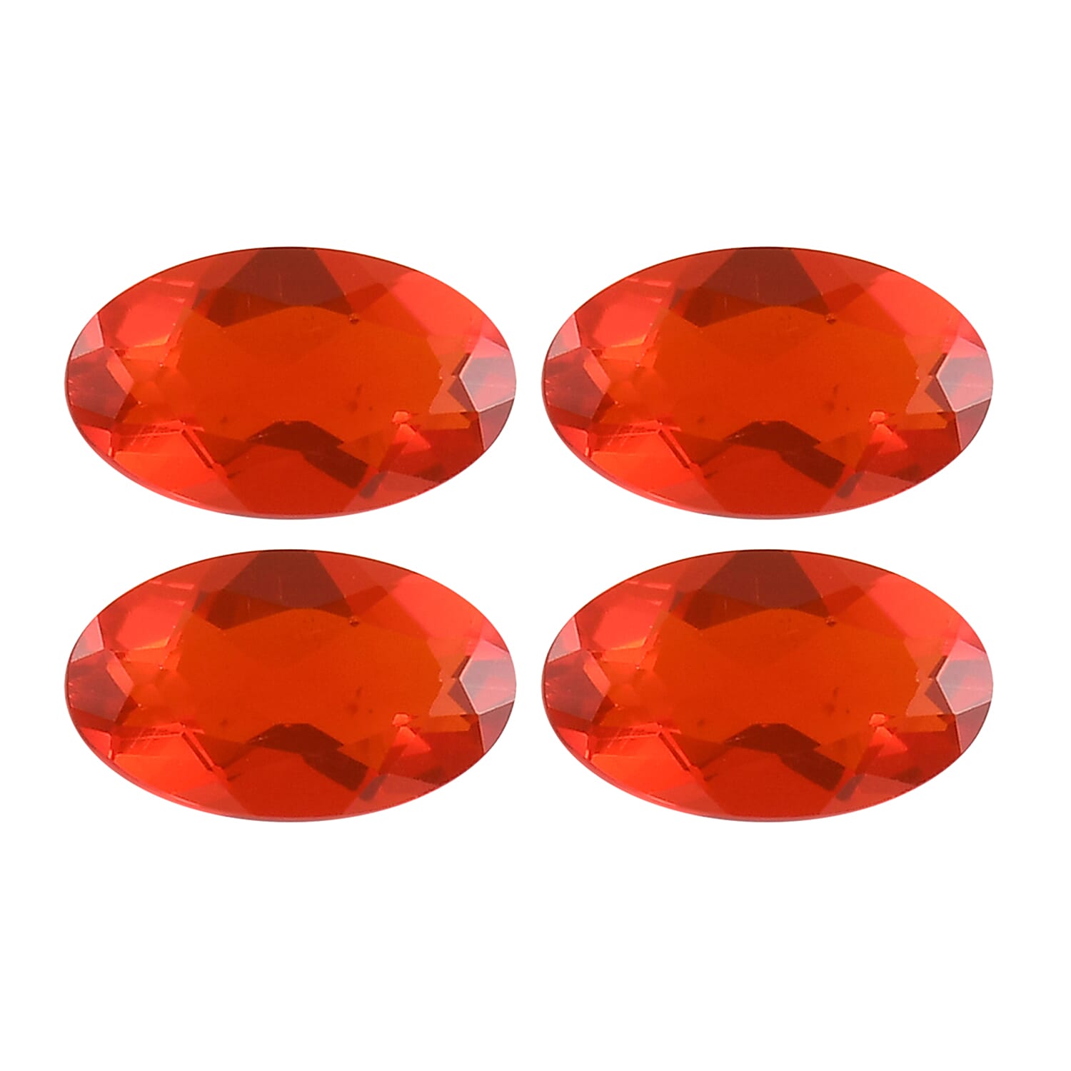 Set of 4 - Premium Quality Fire Opal Oval 5x3 mm 0.56 Ct.