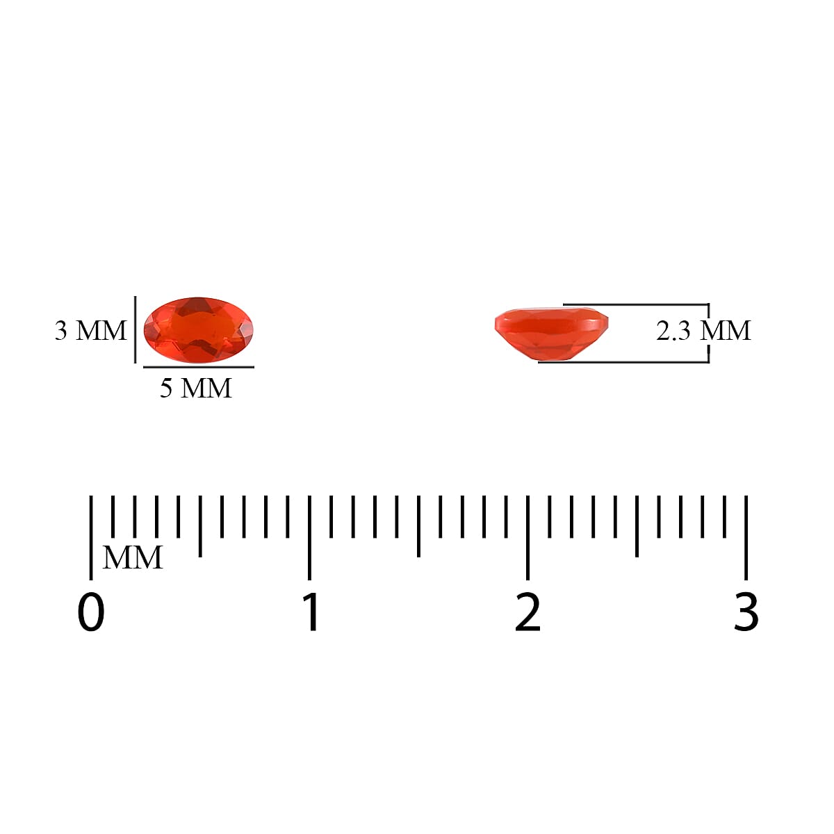 Set of 4 - Premium Quality Fire Opal Oval 5x3 mm 0.56 Ct.