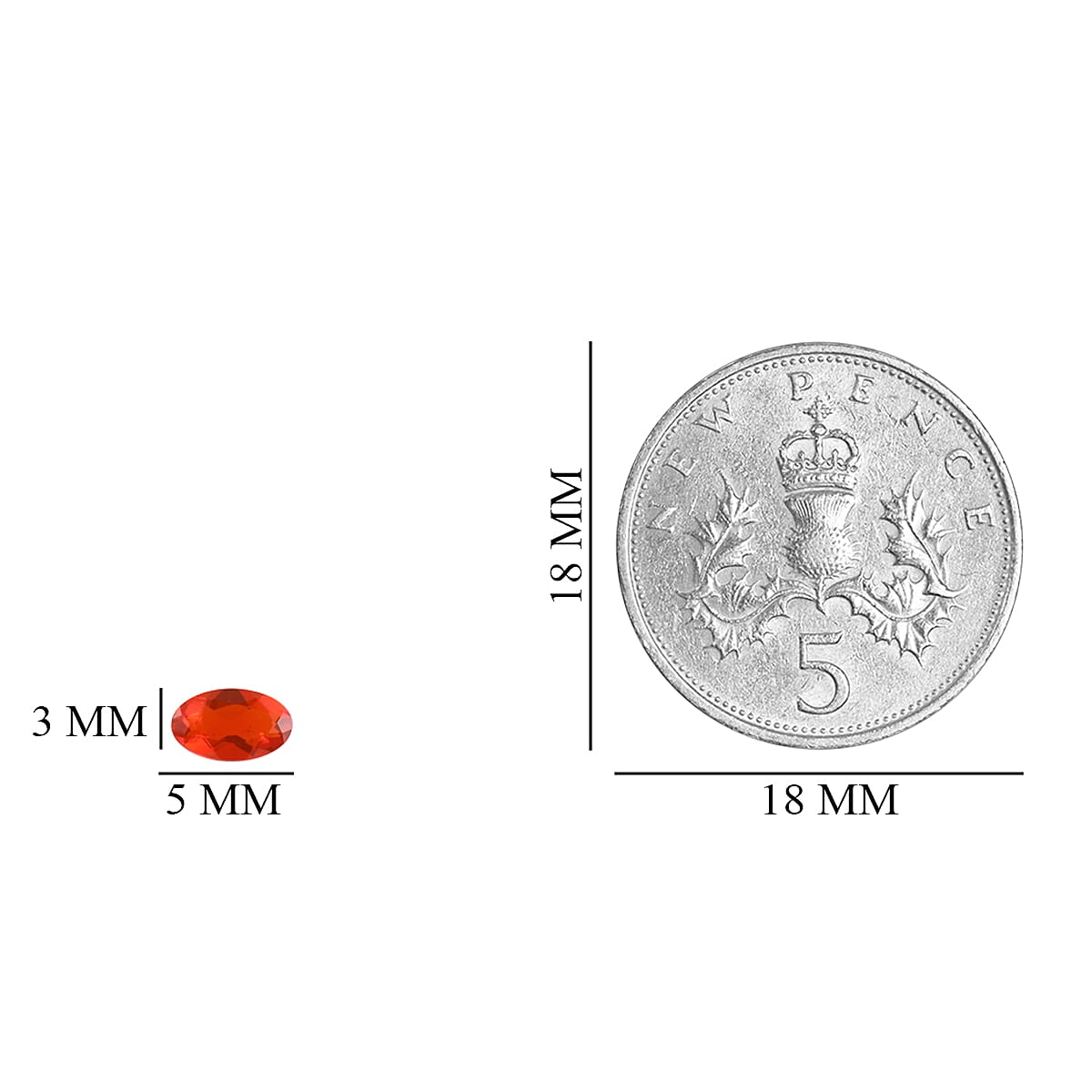 Set of 4 - Premium Quality Fire Opal Oval 5x3 mm 0.56 Ct.