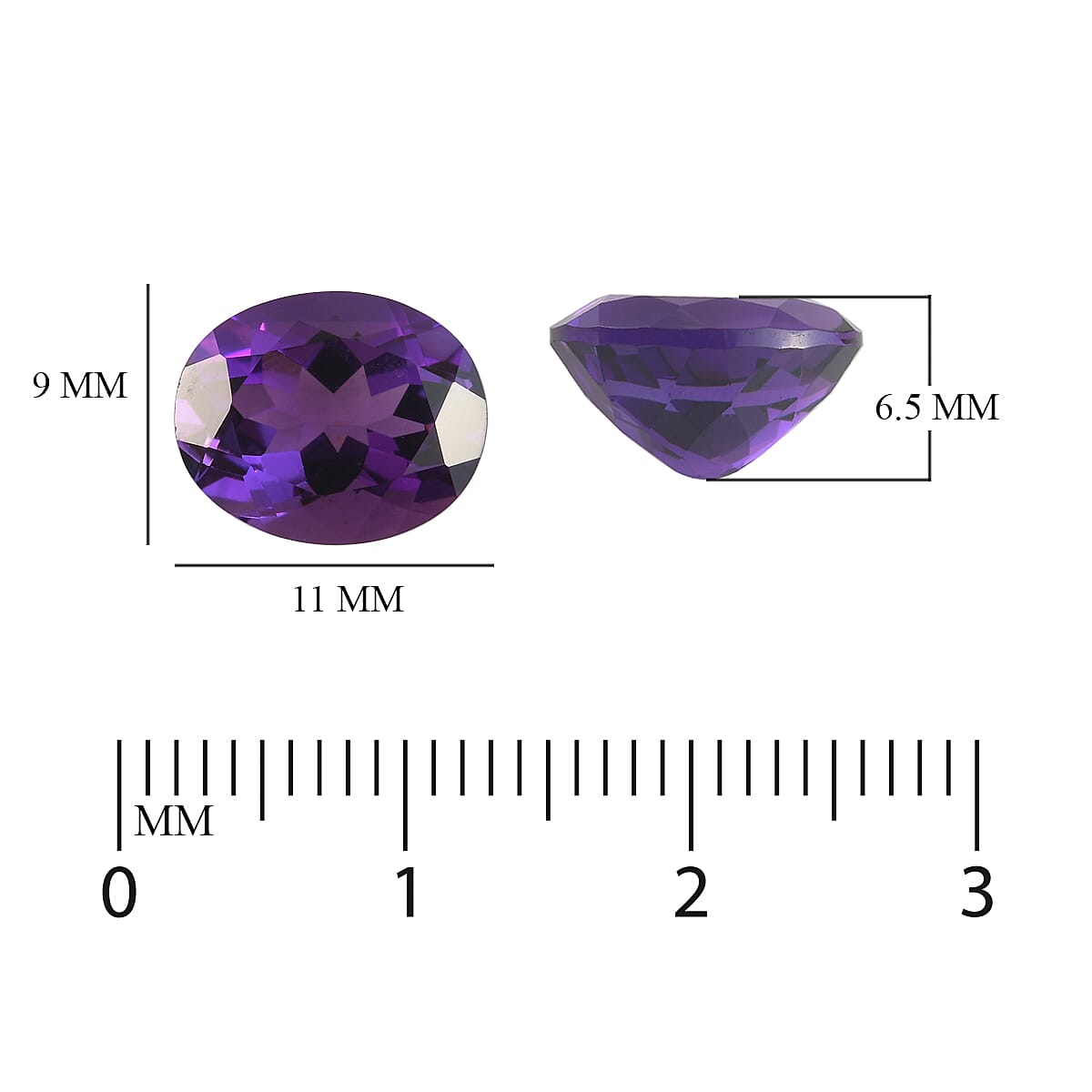 AAA Mashamba Amethyst Oval 11x9 mm 3.10 Ct.