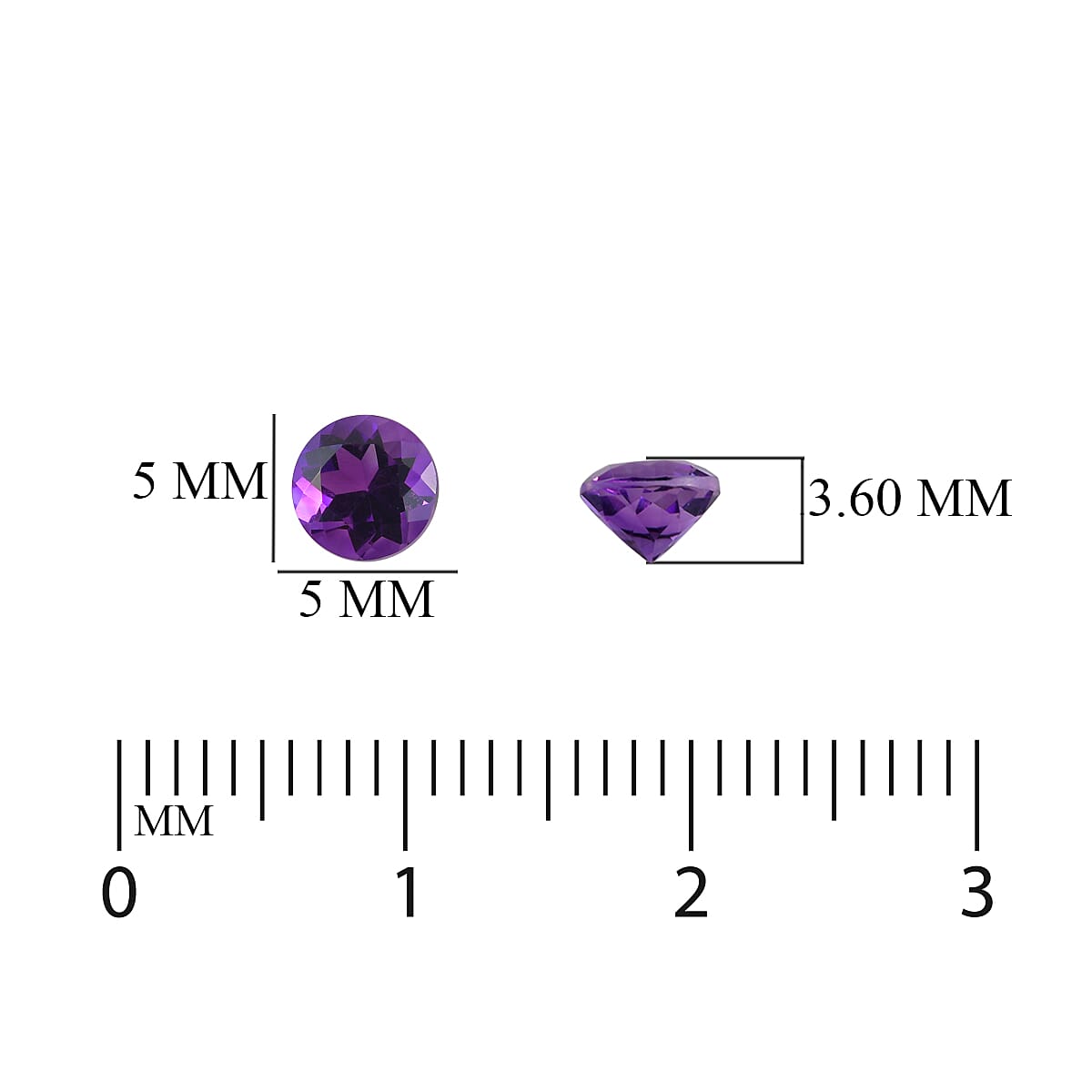 AA Moroccan Amethyst Round 5 mm 0.41 Ct.
