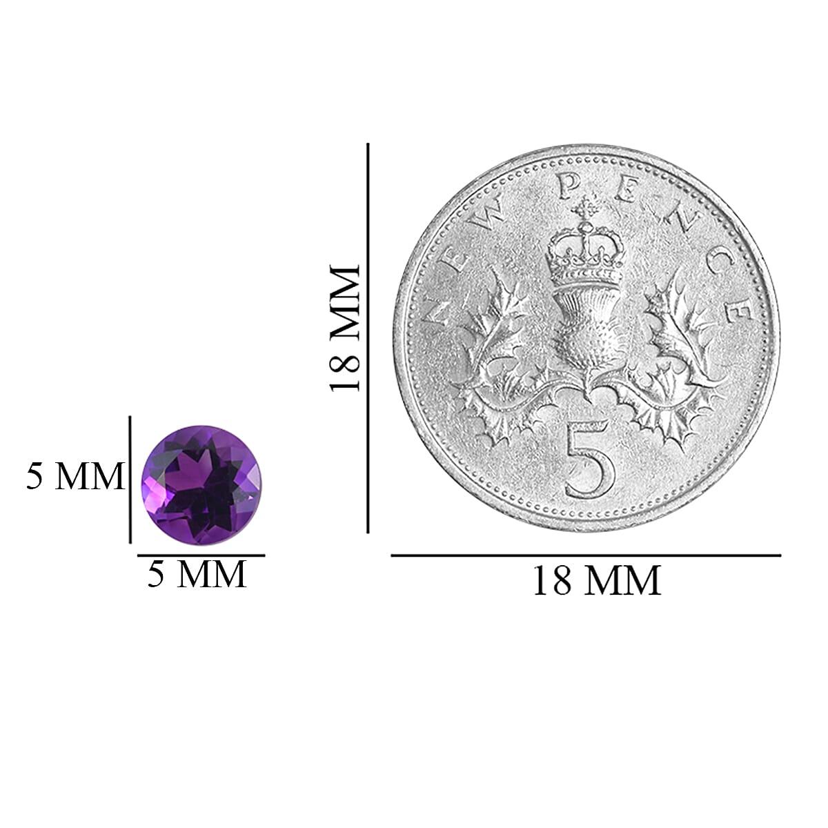AA Moroccan Amethyst Round 5 mm 0.41 Ct.