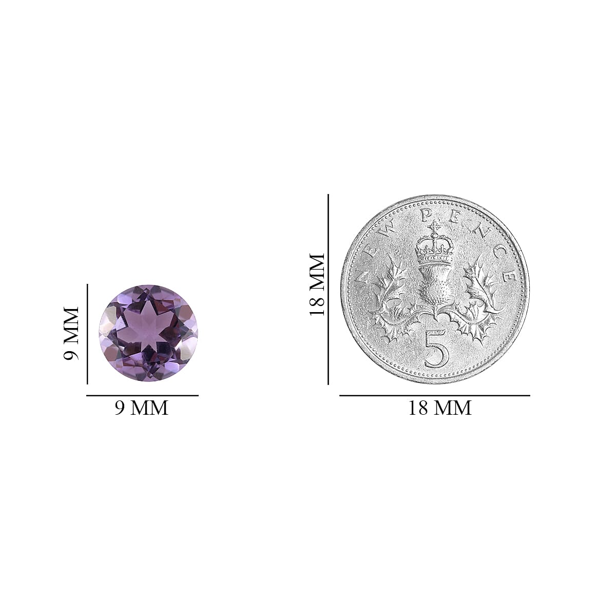 Moroccan Amethyst Round 9 mm 2.23 Ct.