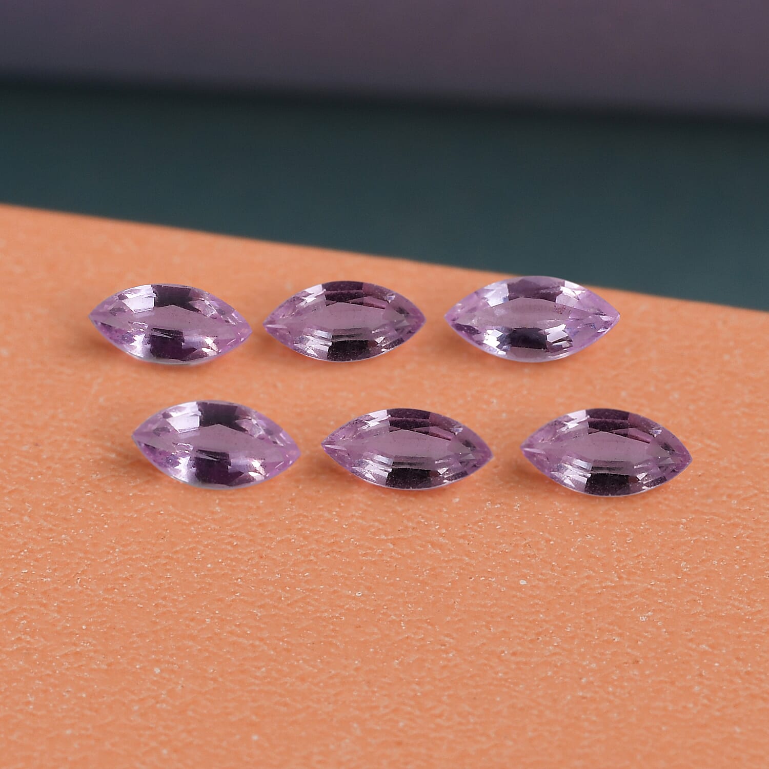 Set of 6 - Multi Sapphire Marquee 4x2 mm 0.53 Ct.