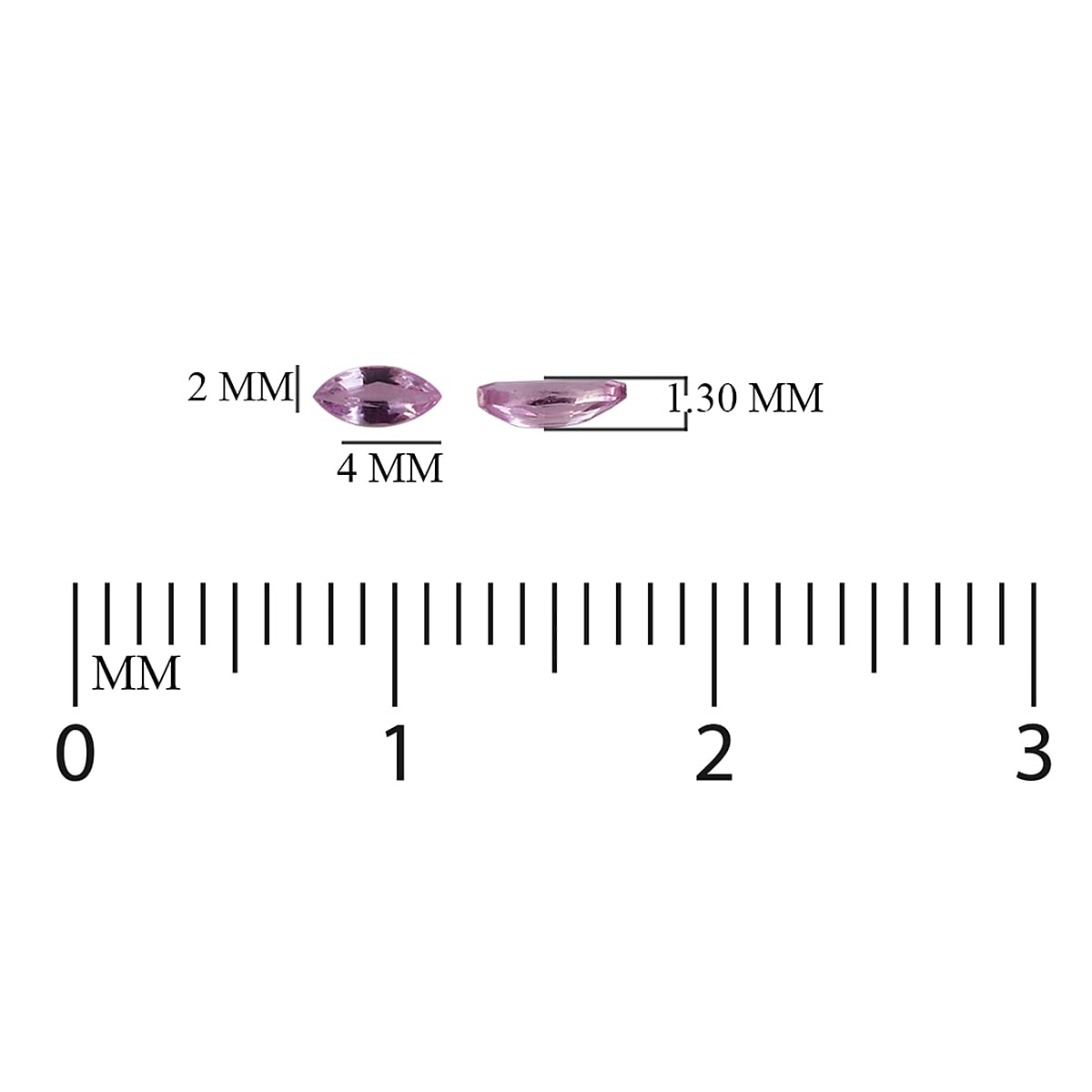 Set of 6 - Multi Sapphire Marquee 4x2 mm 0.53 Ct.