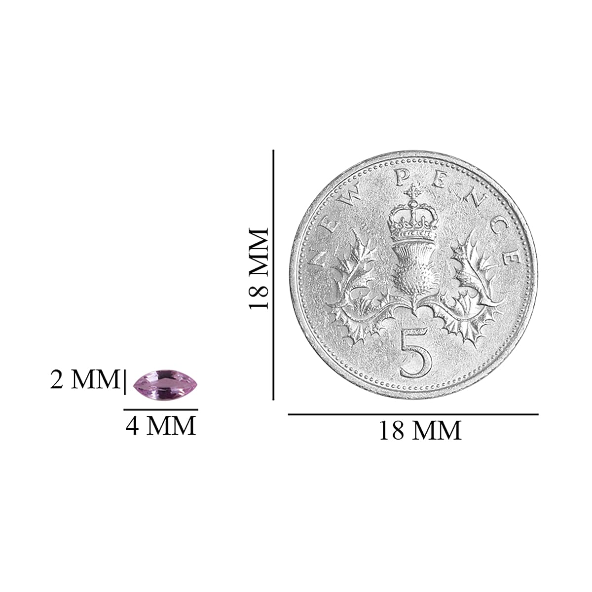 Set of 6 - Multi Sapphire Marquee 4x2 mm 0.53 Ct.