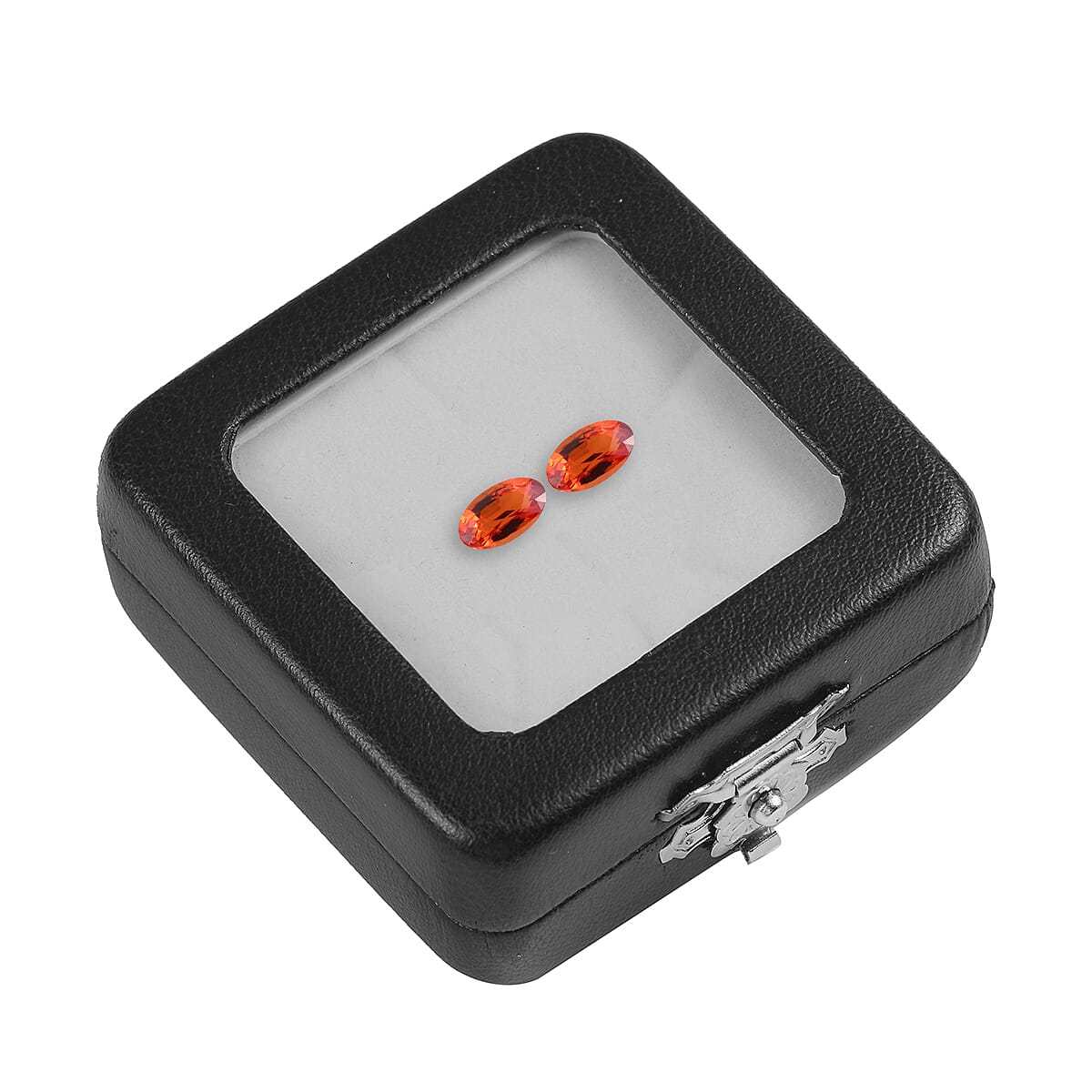 Set of 2 - AAA Orange Sapphire Oval 5x3 mm 0.54 Ct.
