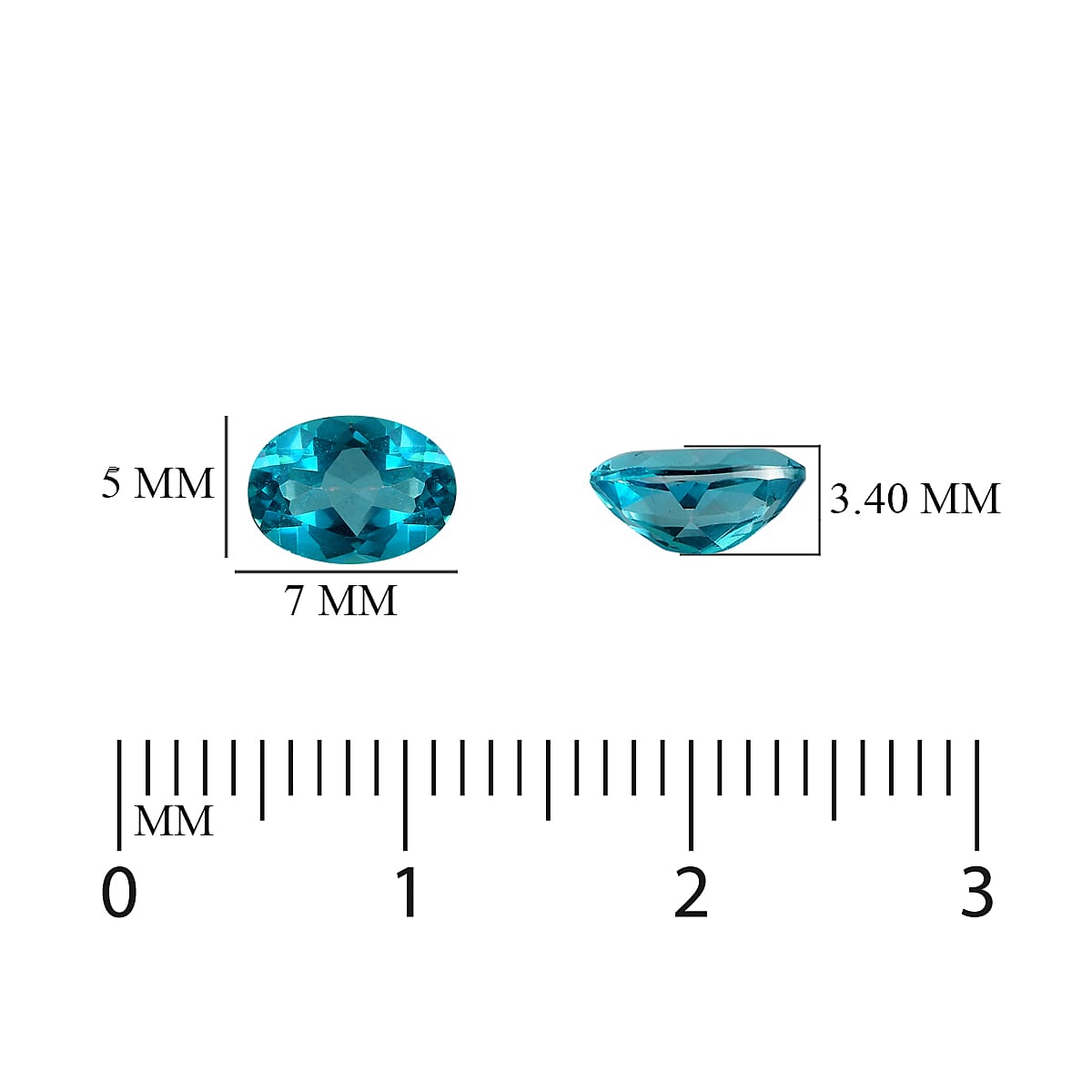 Paraiba Topaz Oval 7x5 mm 0.78 Ct.