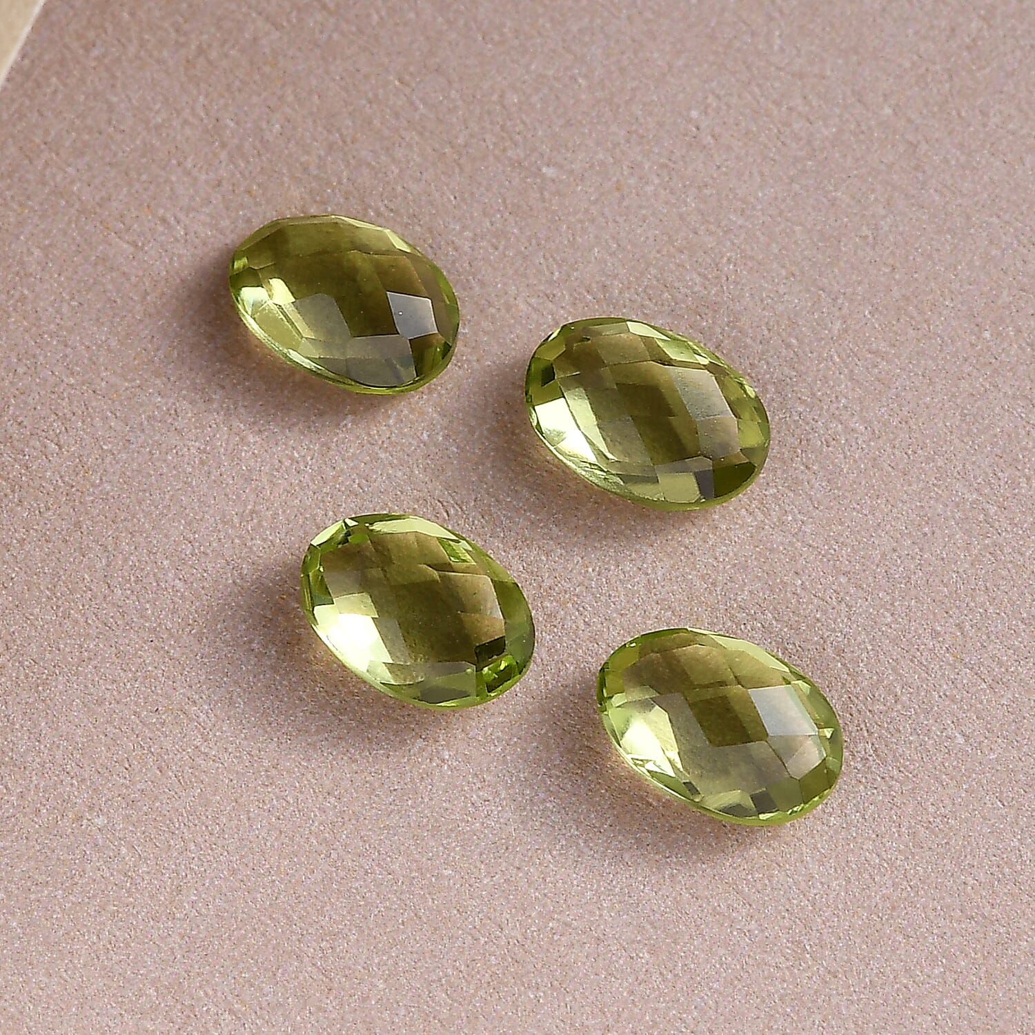 Set of 4 - Hebei Peridot Oval 6x4 mm 1.79 Ct.